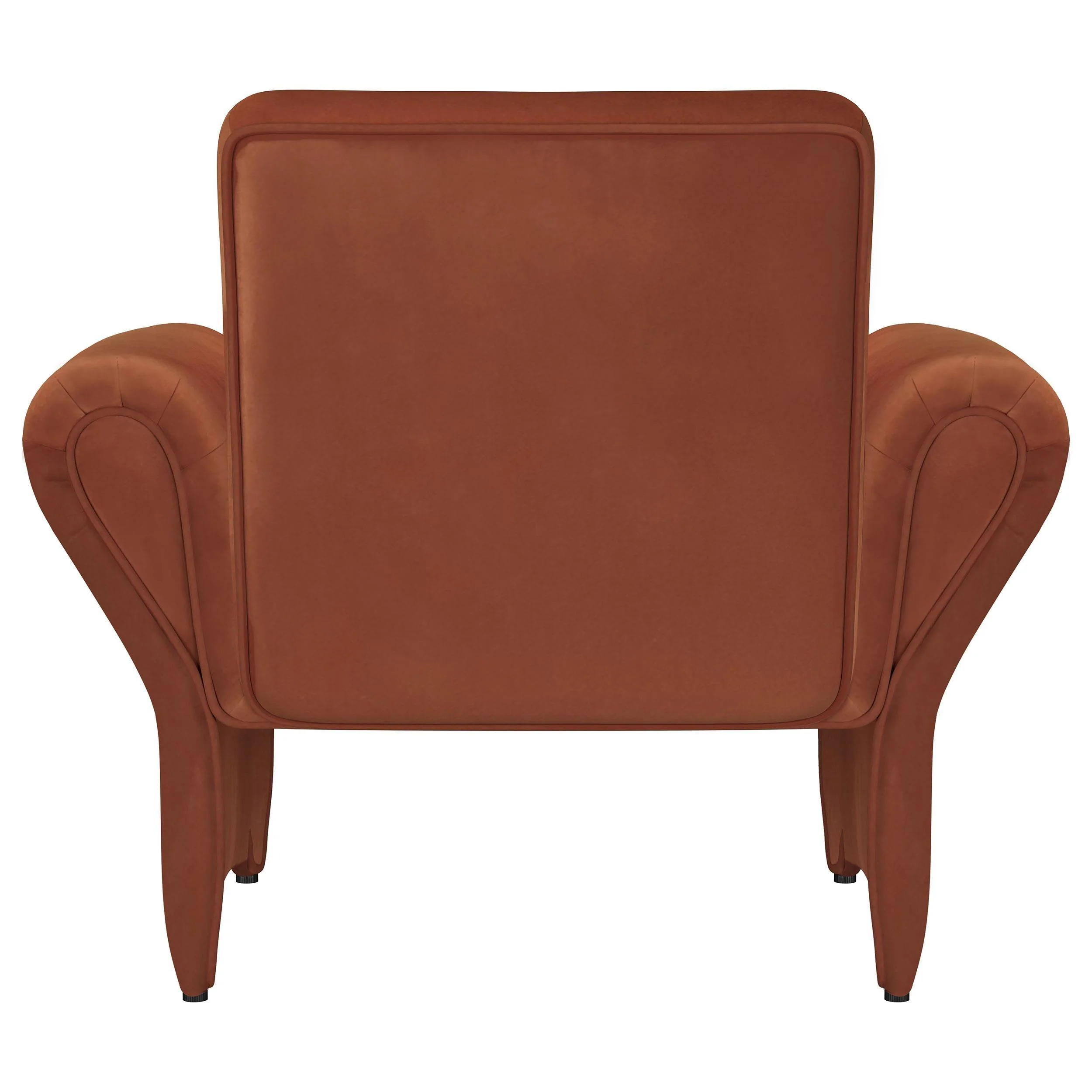 Liana Rust Orange Upholstered Roll Arm Accent Armchair - Image 6