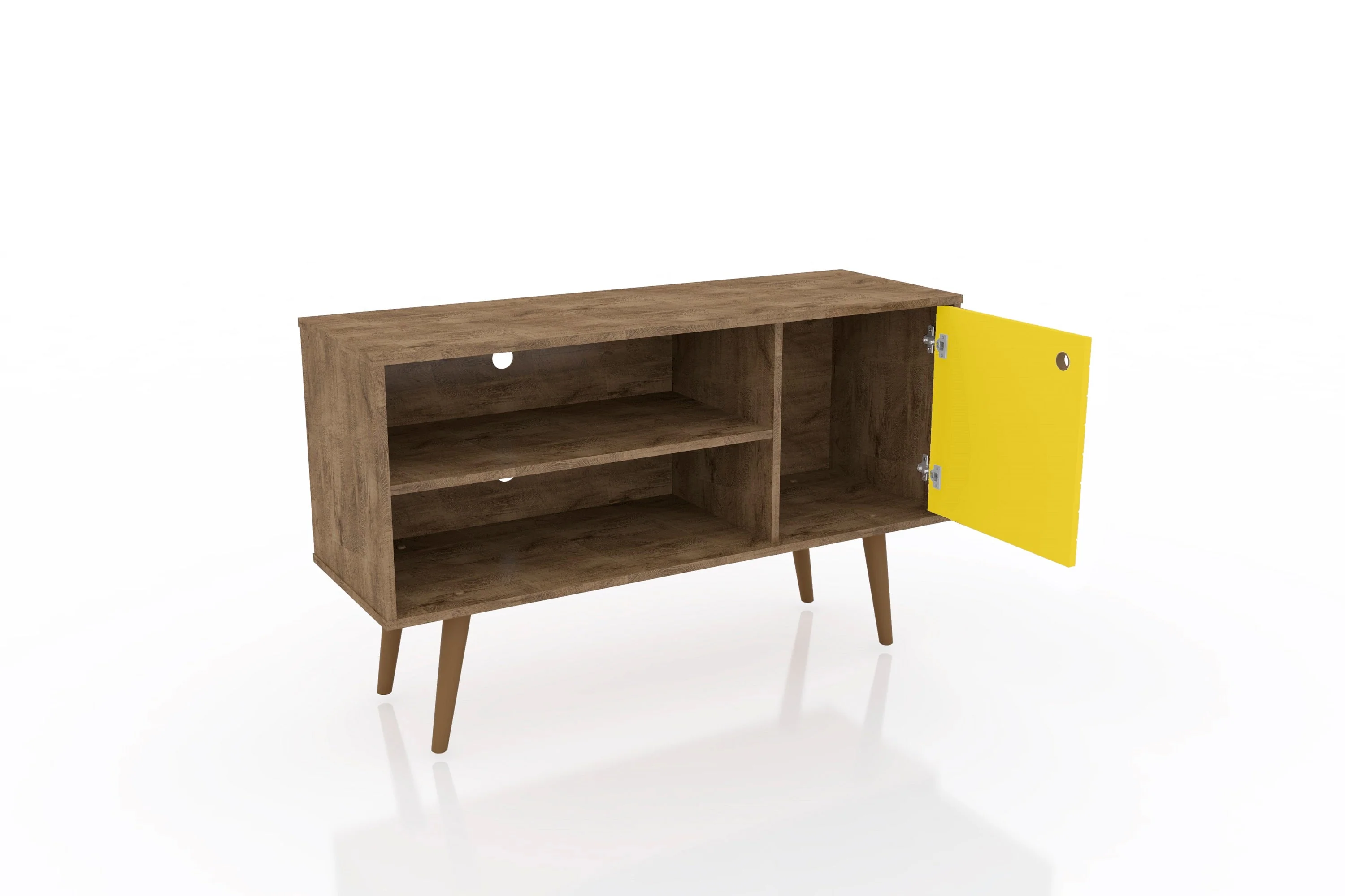 Liberty 42.52 TV Stand in Rustic Brown and Yellow - Image 4