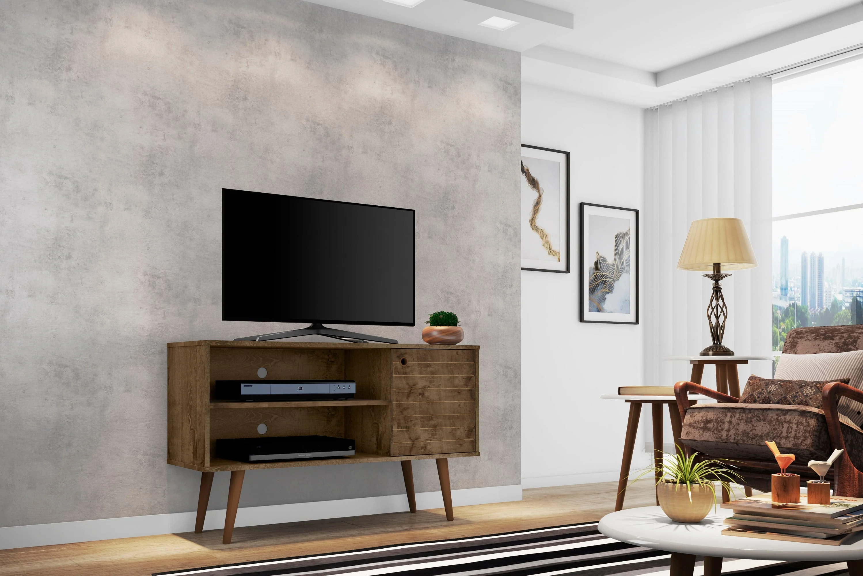 Liberty 42.52 TV Stand in Rustic Brown - Image 2