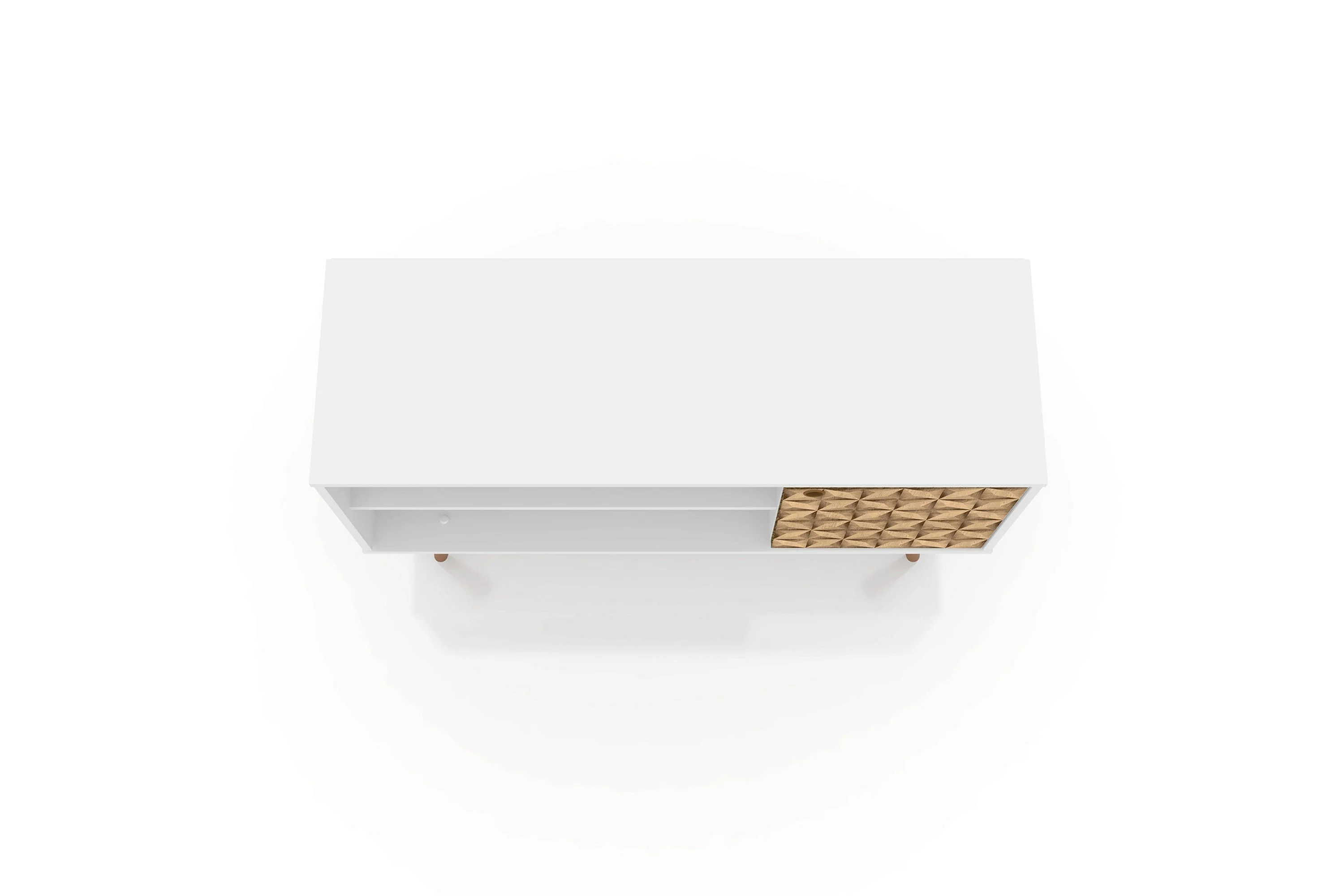 Liberty 42.52 TV Stand in White and 3D Brown Prints - Image 7