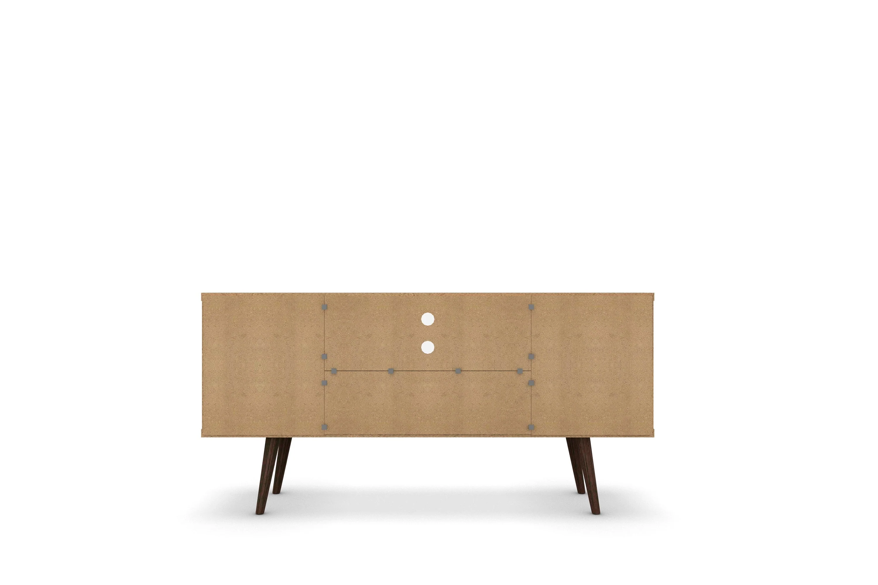Liberty 53.14" Mid-Century Modern TV Stand in White and Rustic Brown - Image 9