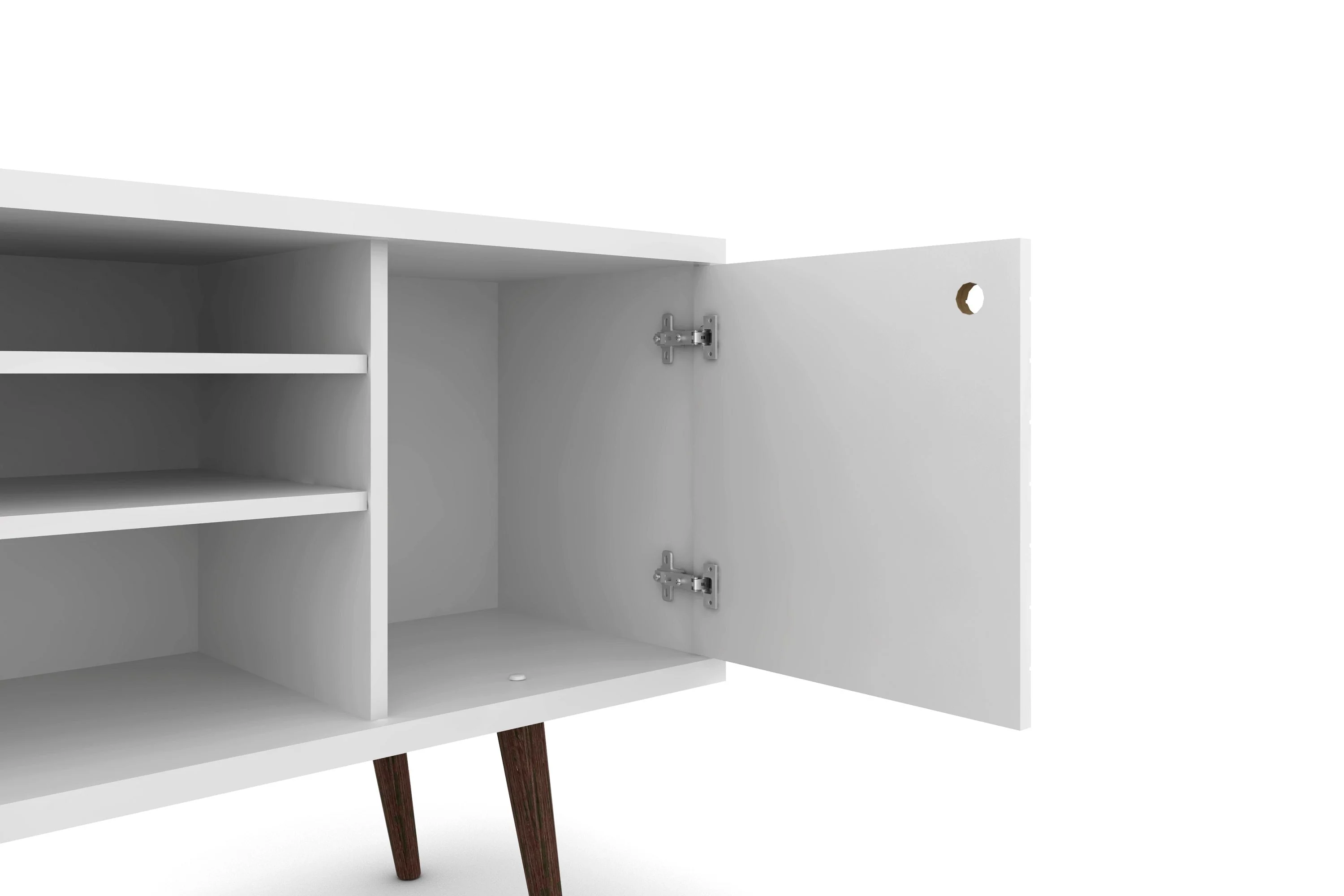 Liberty 53.14" Mid-Century Modern TV Stand in White - Image 4