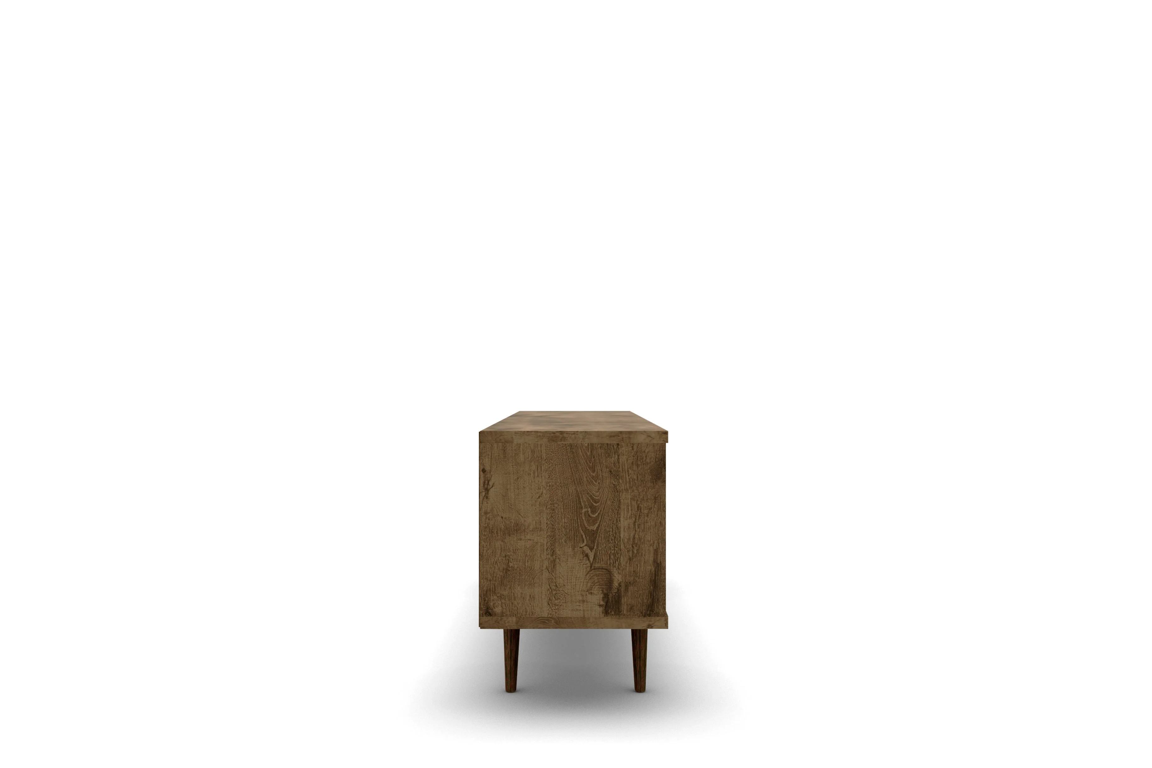 Liberty 62.99" Mid-Century Modern TV Stand in Rustic Brown and Yellow - Image 6