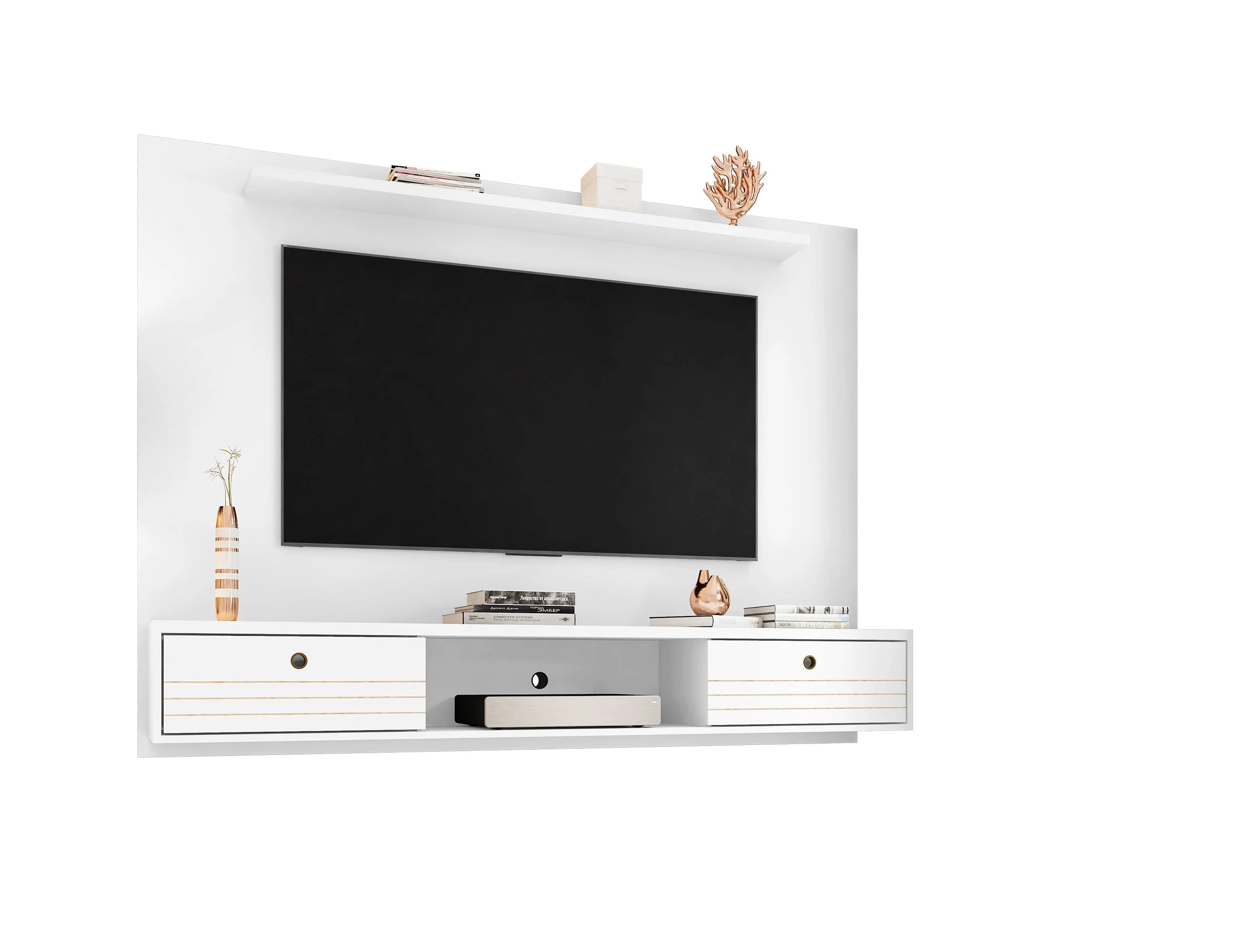 Liberty 70.86 Floating Entertainment Center in White - Image 5
