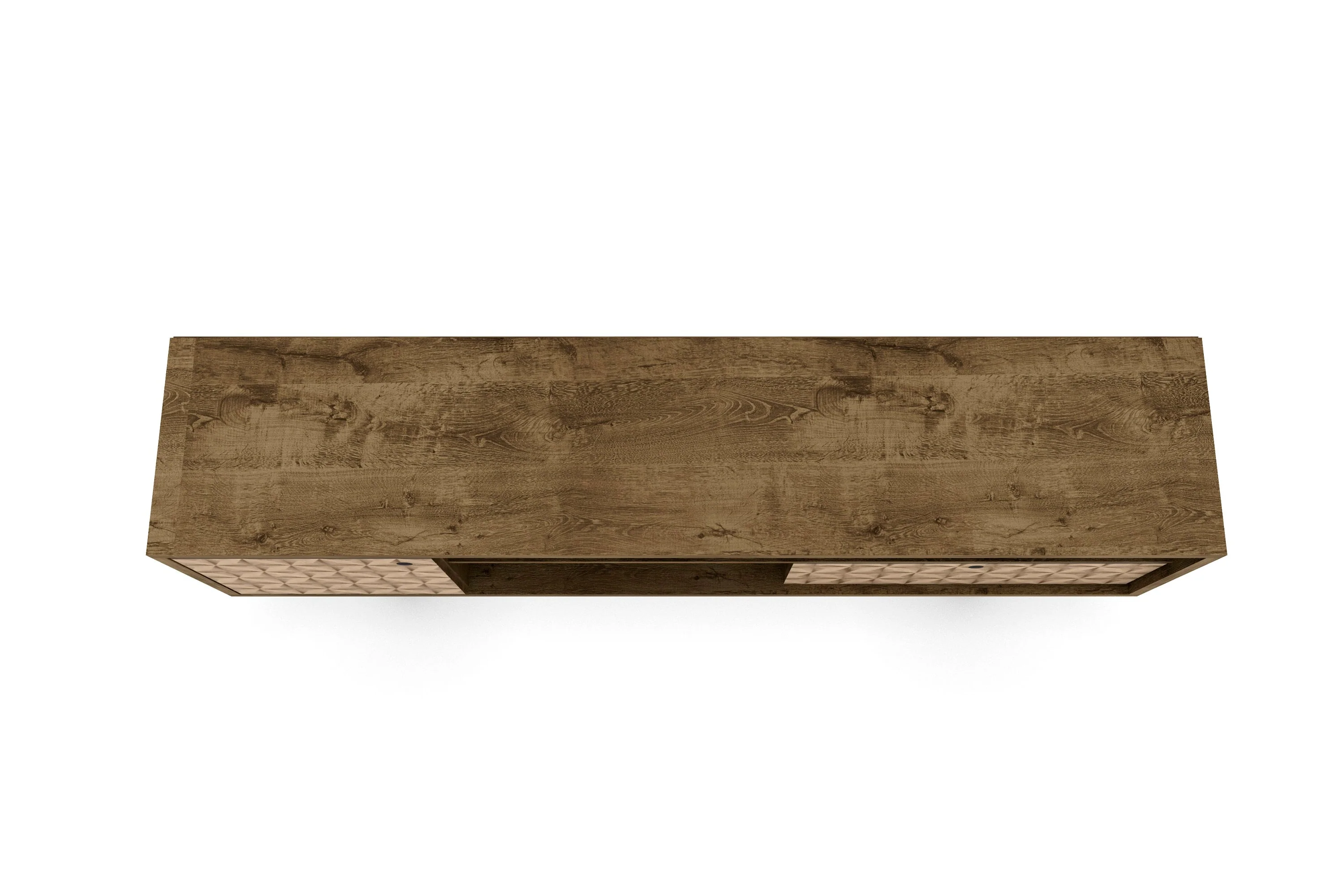 Liberty 70.86" Mid-Century Modern TV Stand in Rustic Brown and 3D Brown Prints - Image 7