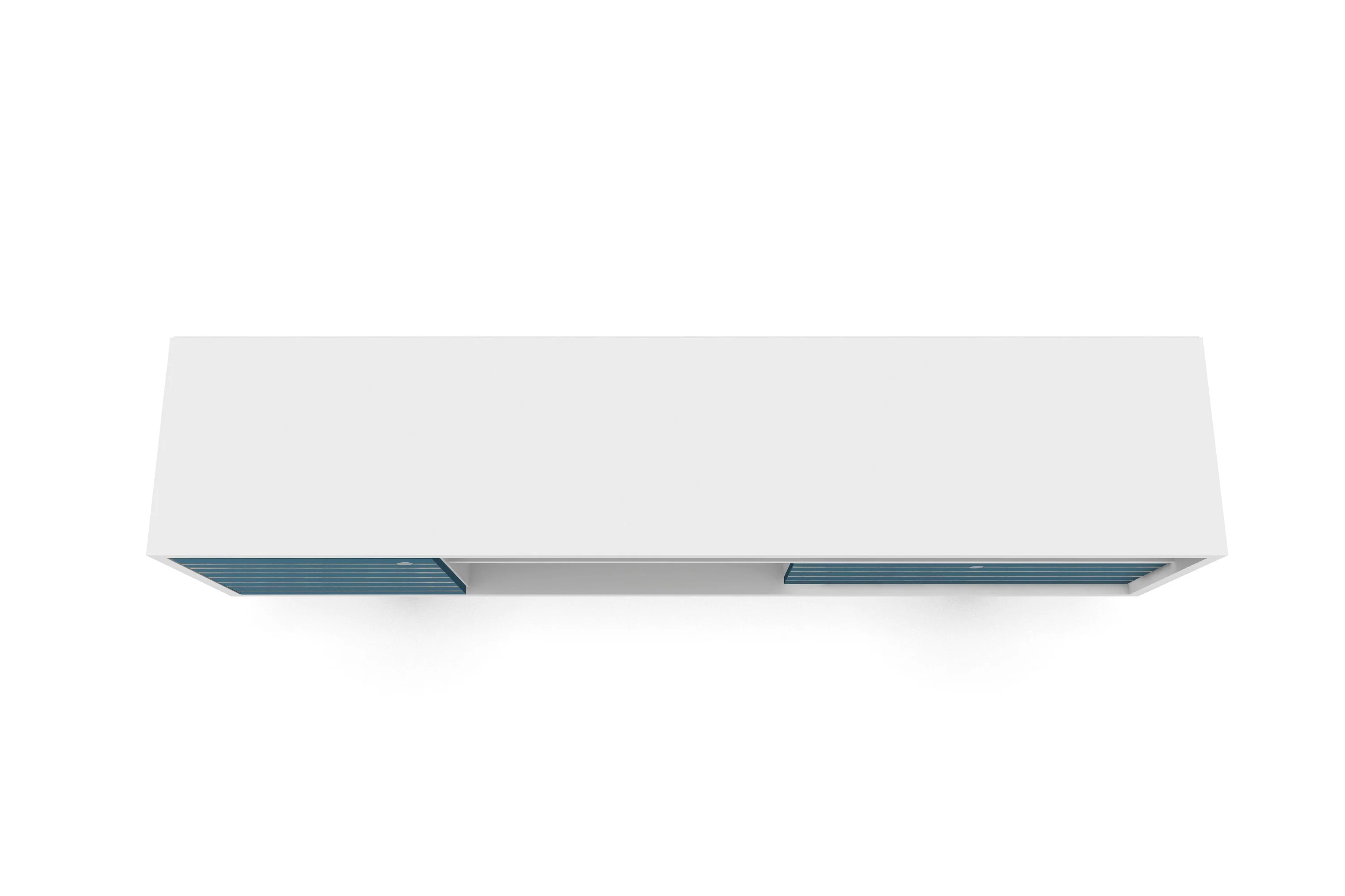 Liberty 70.86" Mid-Century Modern TV Stand in White and Aqua Blue - Image 7