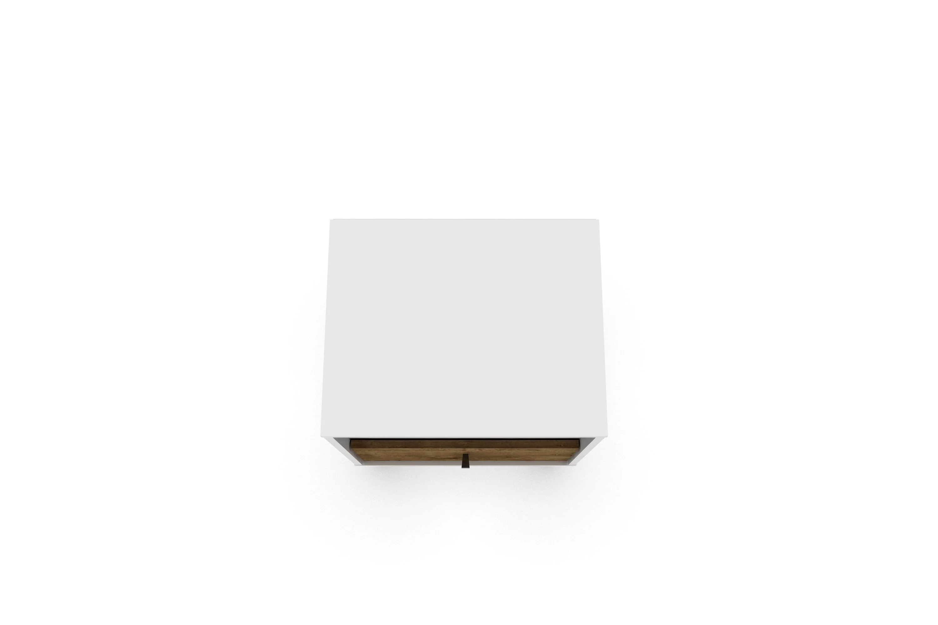 Liberty Mid-Century Modern Nightstand 1.0 in White and Rustic Brown - Image 6