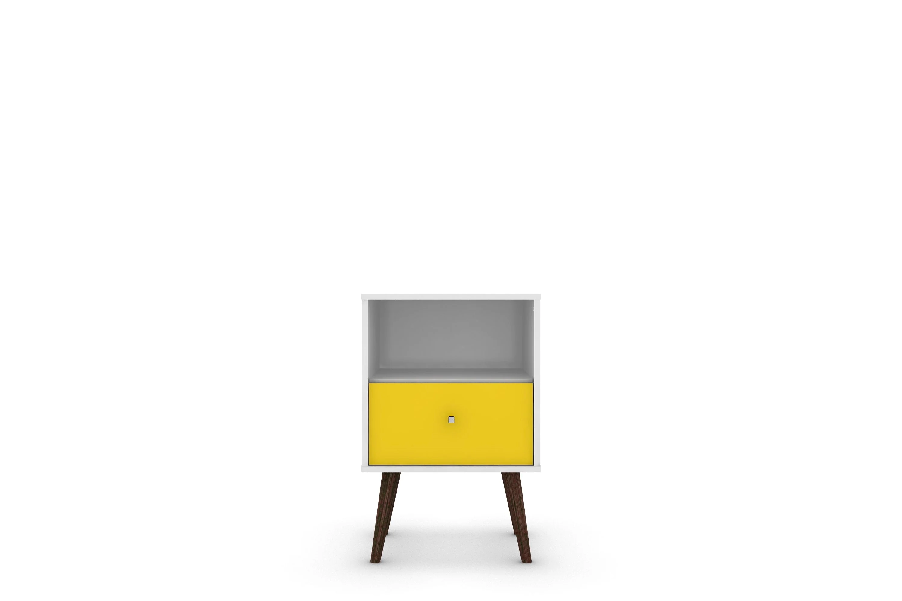 Liberty Mid-Century Modern Nightstand 1.0 in White and Yellow - Image 7