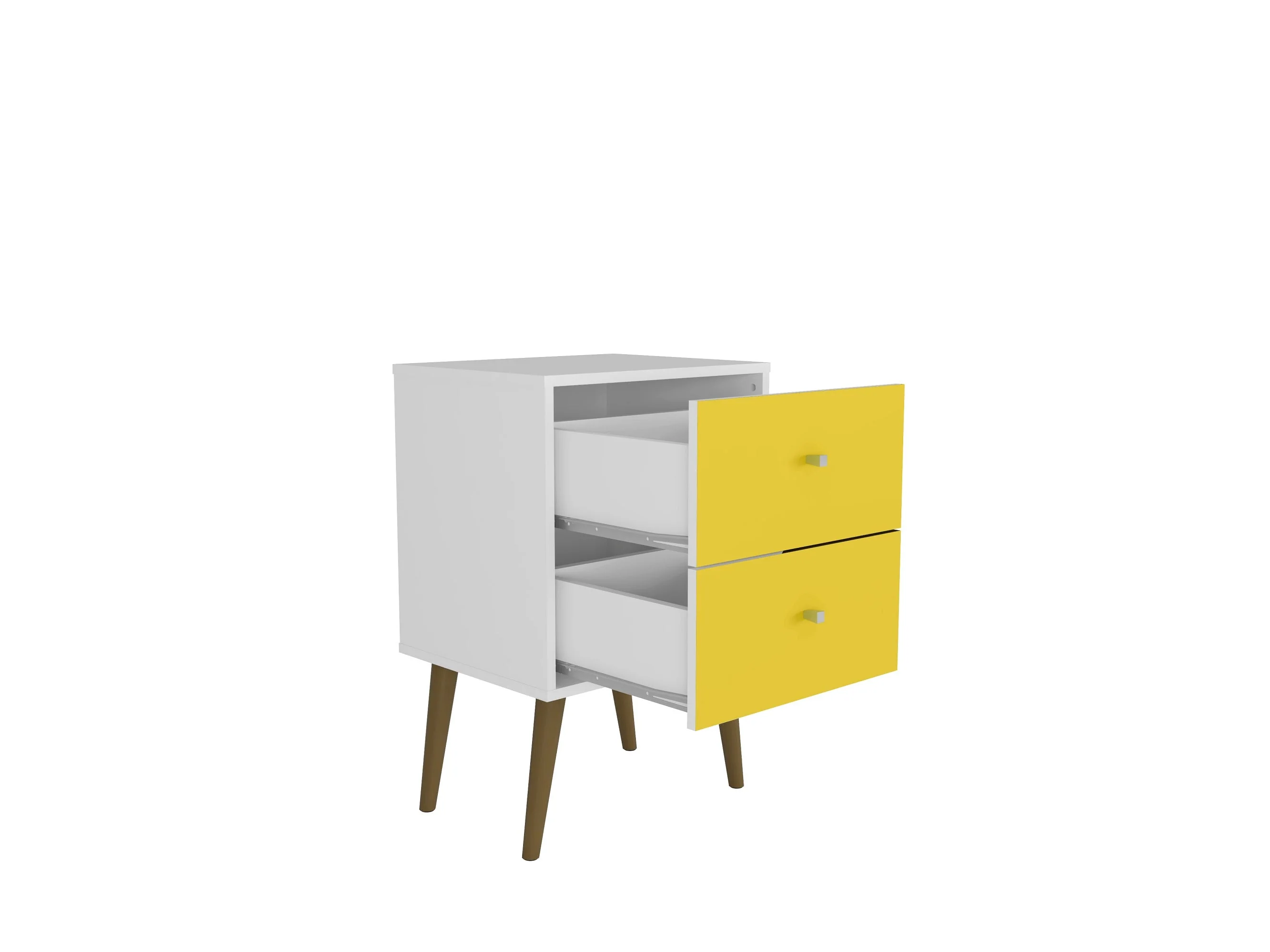 Liberty Mid-Century Modern Nightstand 2.0 in White and Yellow - Image 4