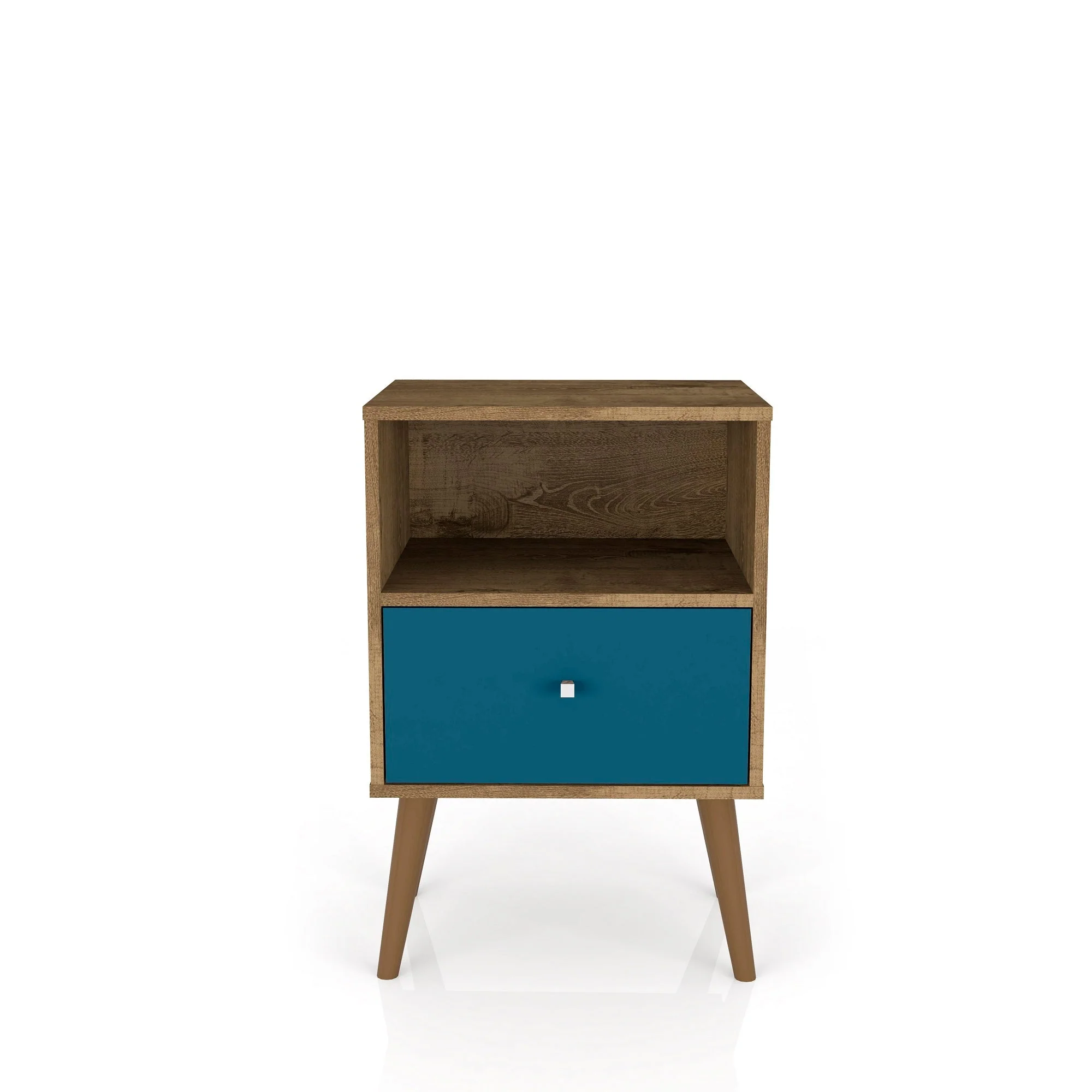 Liberty Nightstand 1.0 in Rustic Brown and Aqua Blue - Image 8