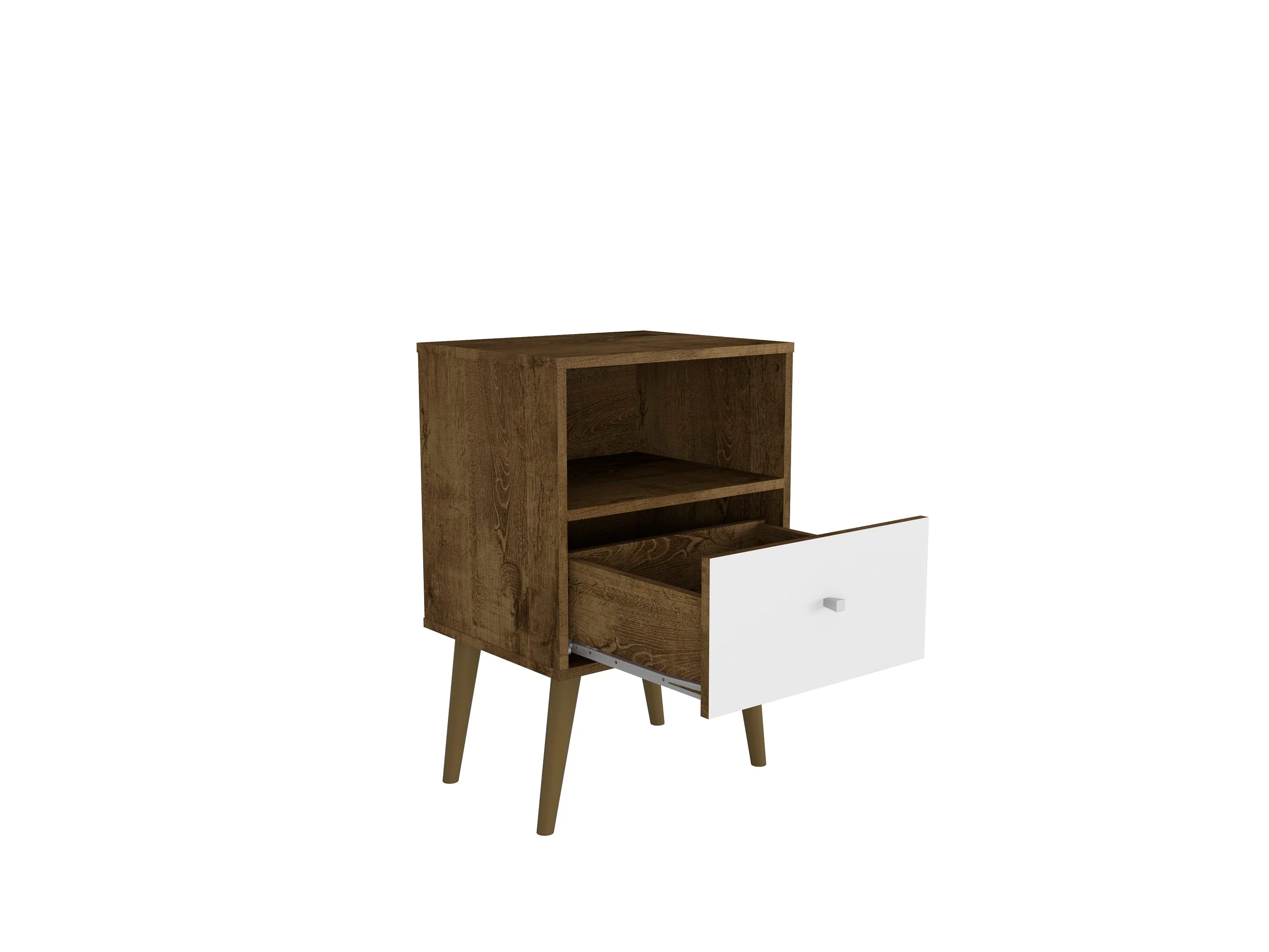 Liberty Nightstand 1.0 in Rustic Brown and White - Image 4