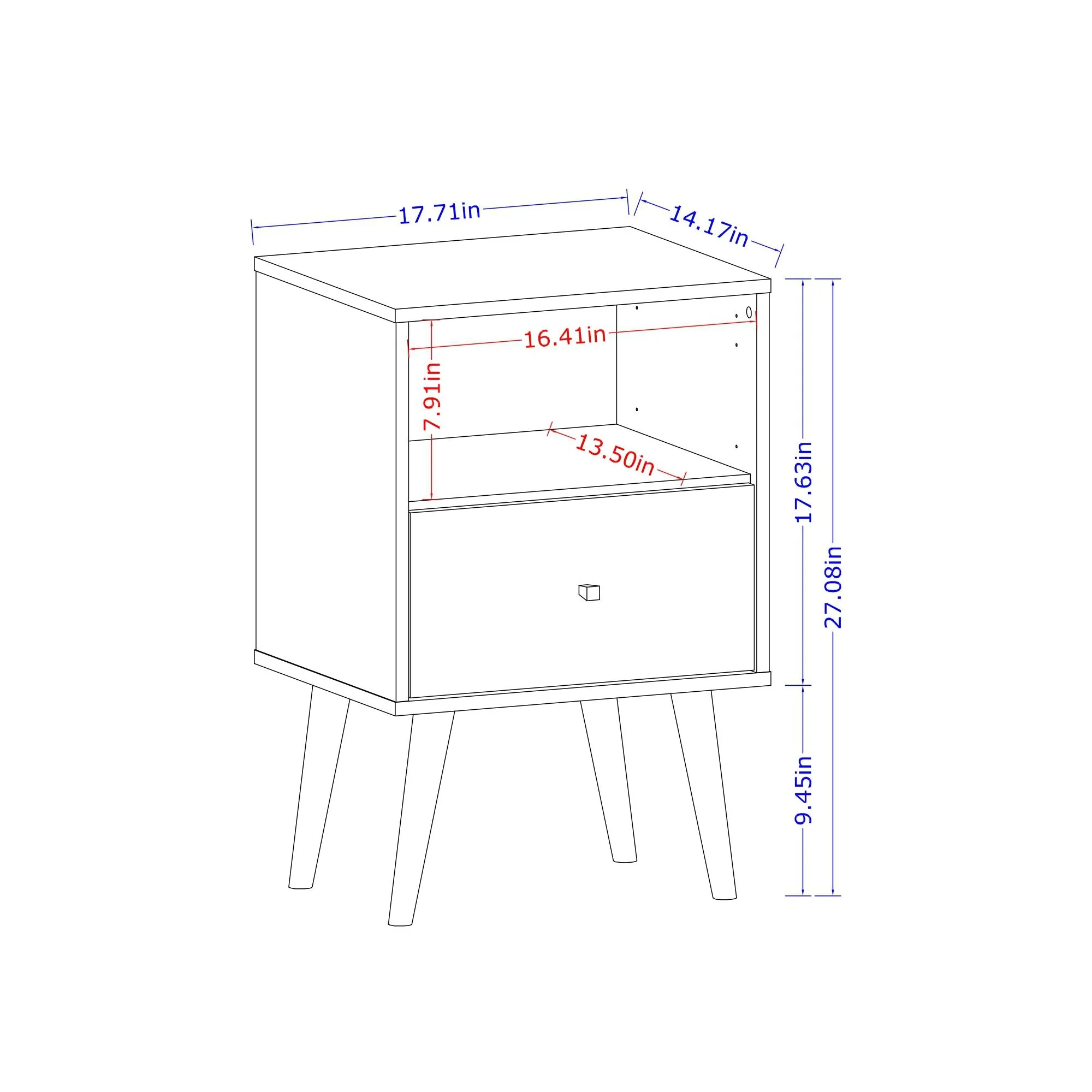 Liberty Nightstand 1.0 in White and 3D Brown Prints - Image 3