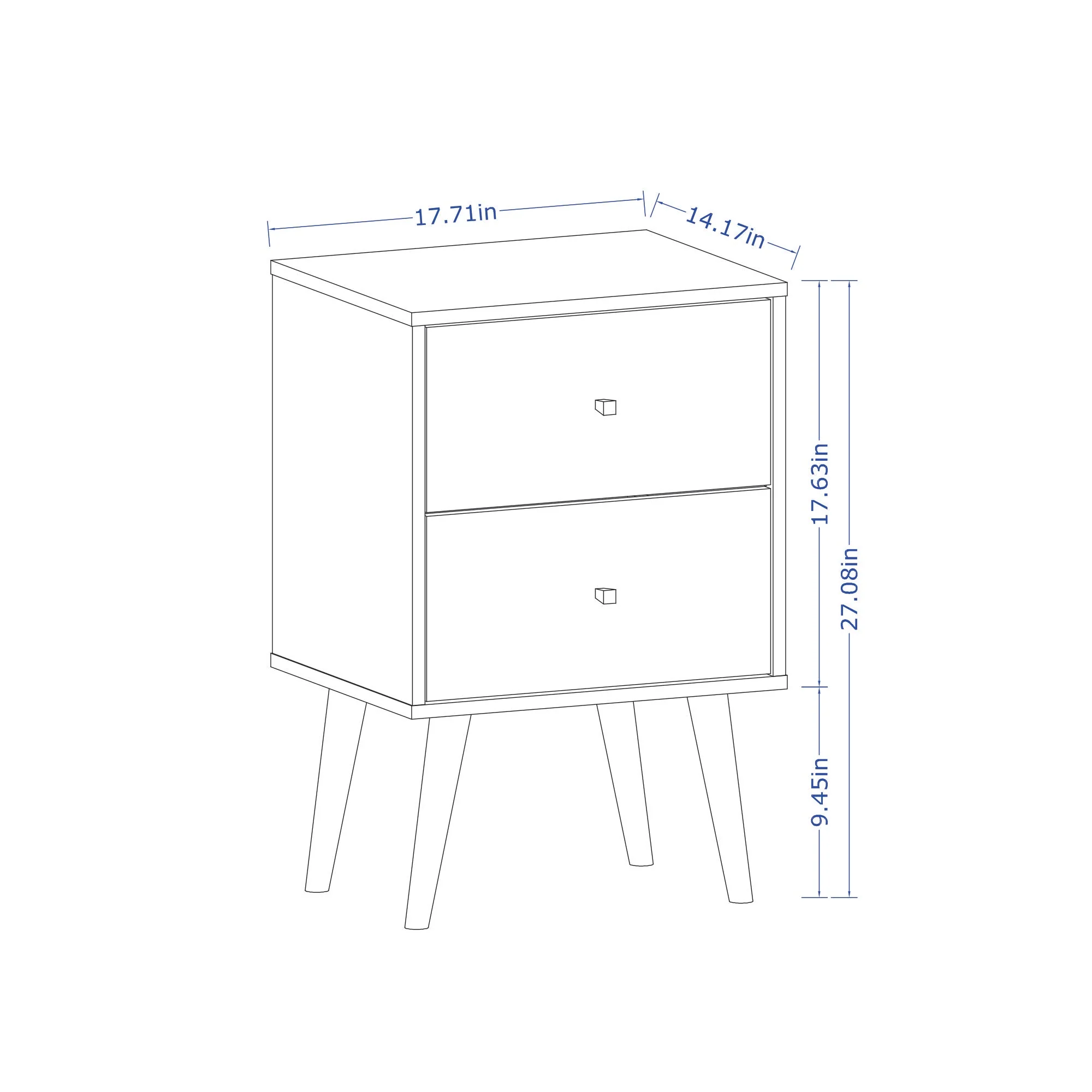 Liberty Nightstand 2.0 in Rustic Brown and White - Image 3