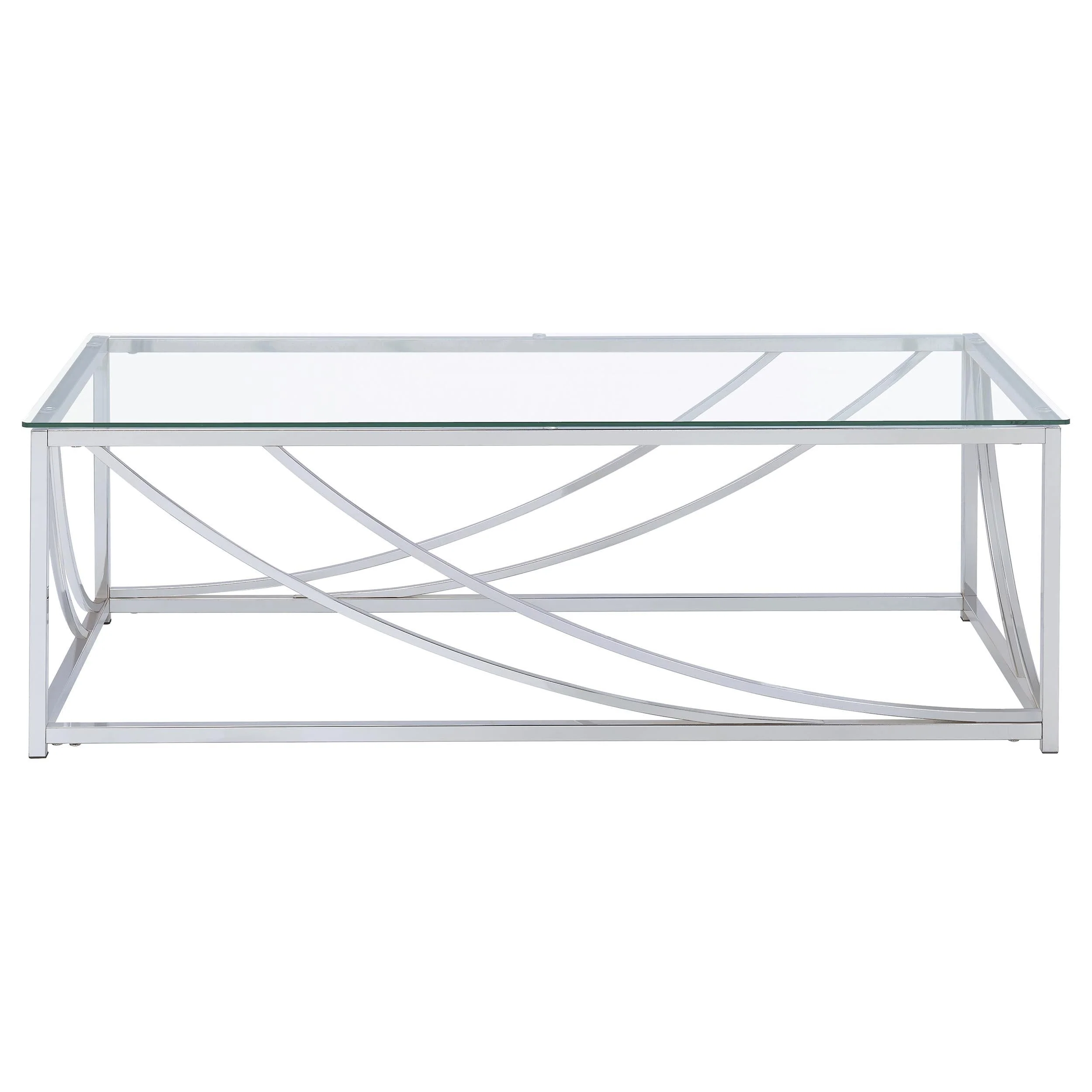 Lille Chrome 2-Piece Glass Top Coffee and End Table Set - Image 6