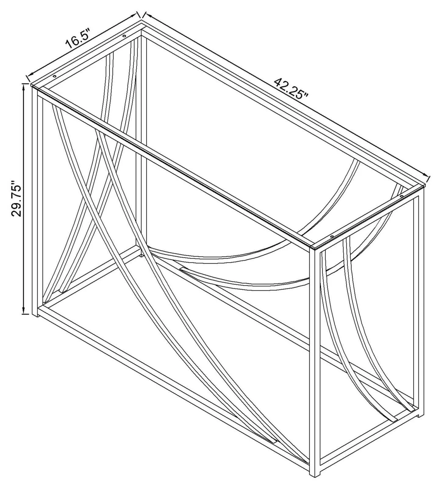 Lille Chrome Glass Top Rectangular Sofa Table Accents - Image 6