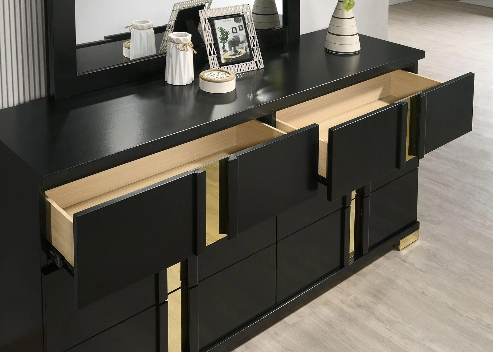 Lillestrom Black/Gold Dresser - Image 2