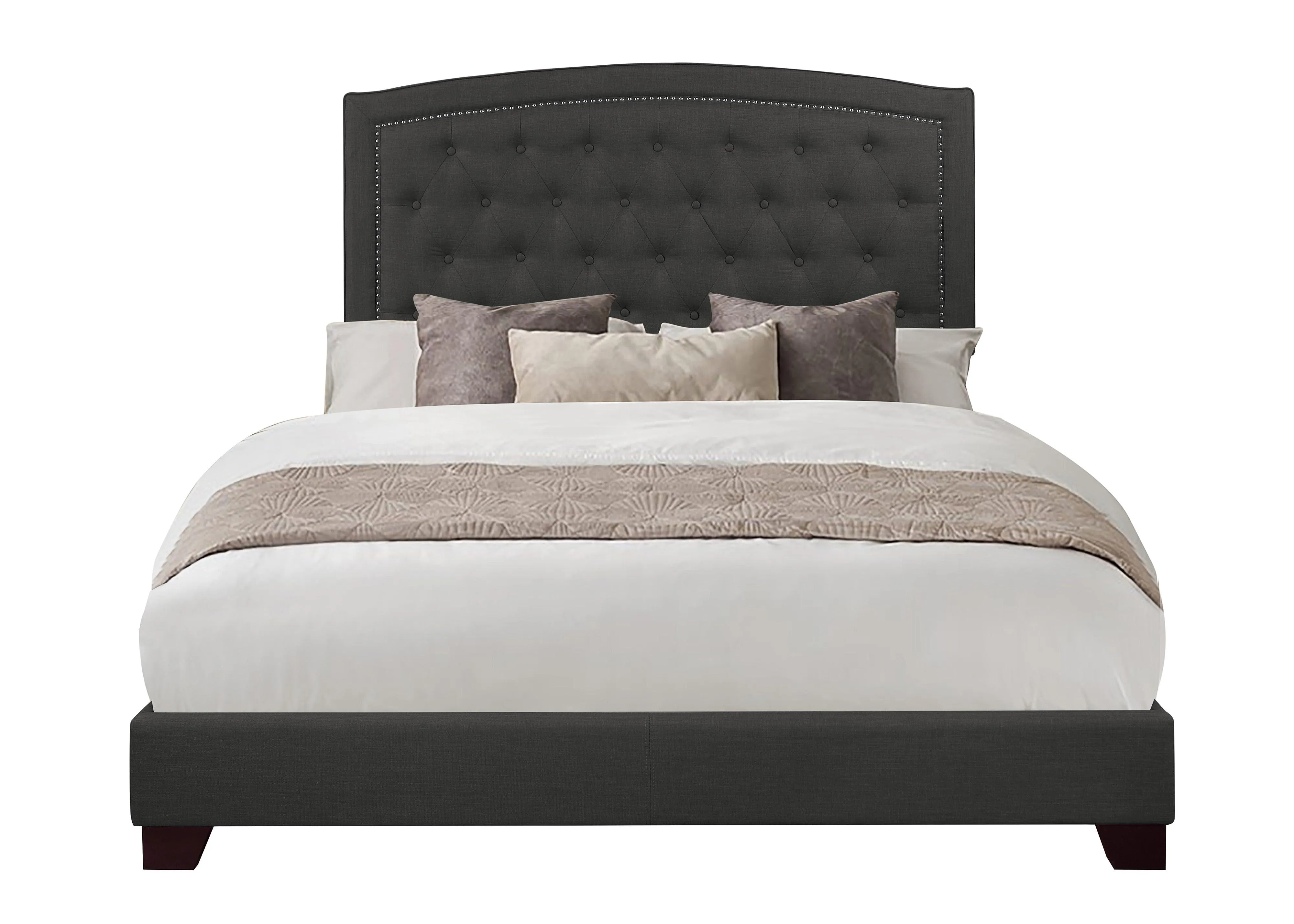 Linda Dark Gray Full Upholstered Bed - Image 3
