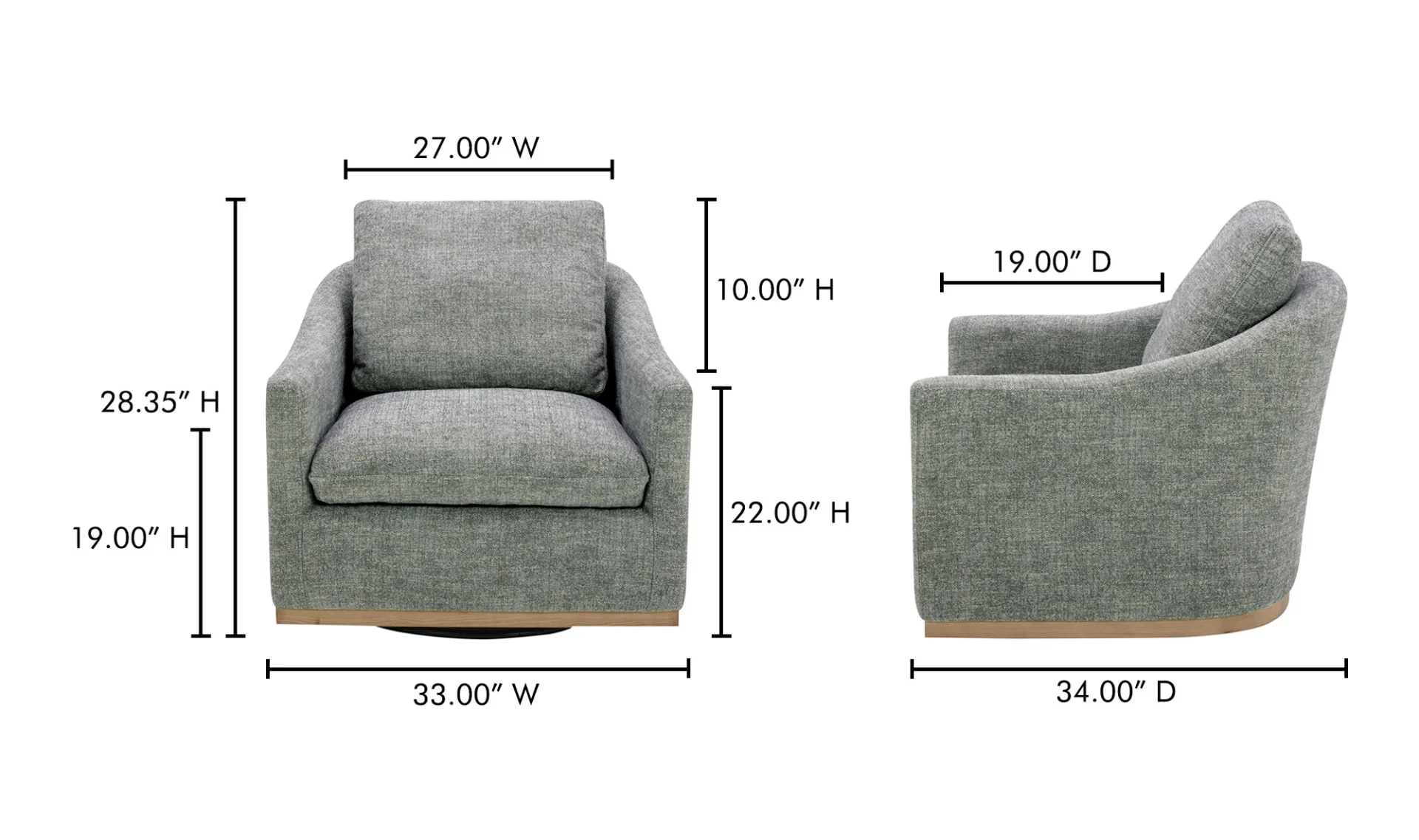 Linden Swivel Chair Slated Moss - Image 10