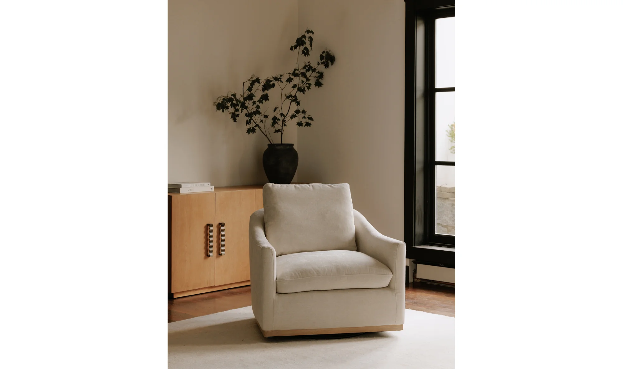 Linden Swivel Chair Soft Beige - Image 9