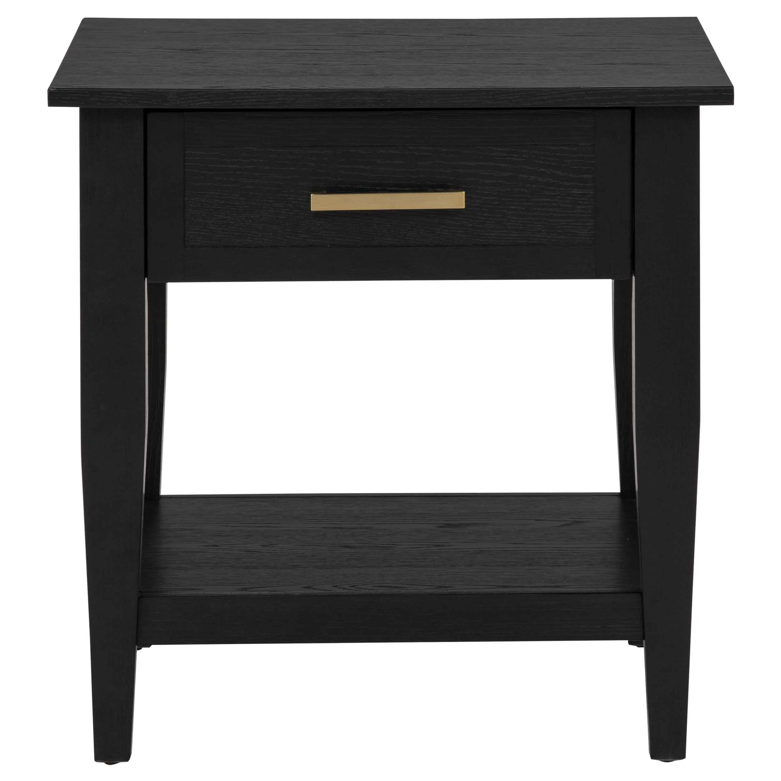 Lindenton Black 1-drawer Wood Occasional Side End Table - Image 3