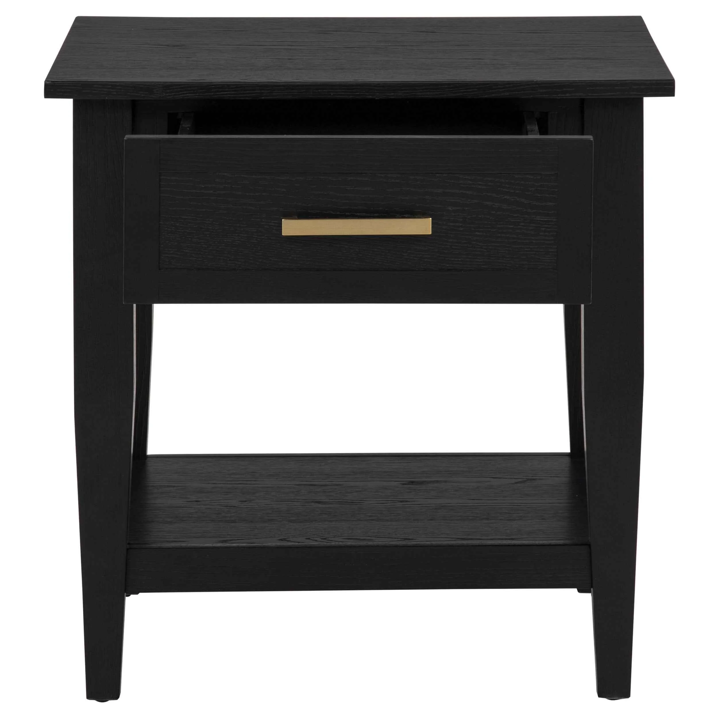 Lindenton Black 1-drawer Wood Occasional Side End Table - Image 4