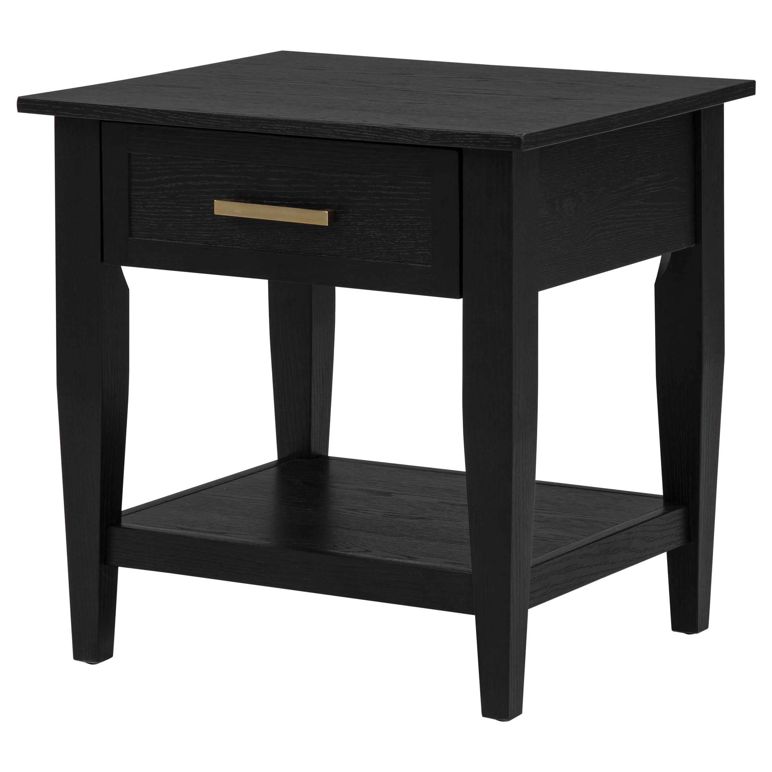 Lindenton Black 1-drawer Wood Occasional Side End Table - Image 5