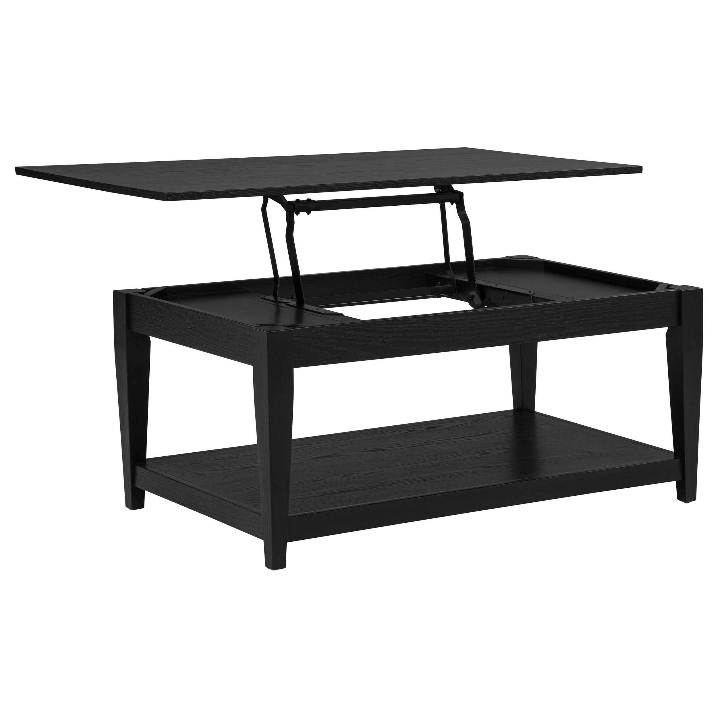 Lindenton Black Lift-Top Occasional Cocktail Coffee Table - Image 2