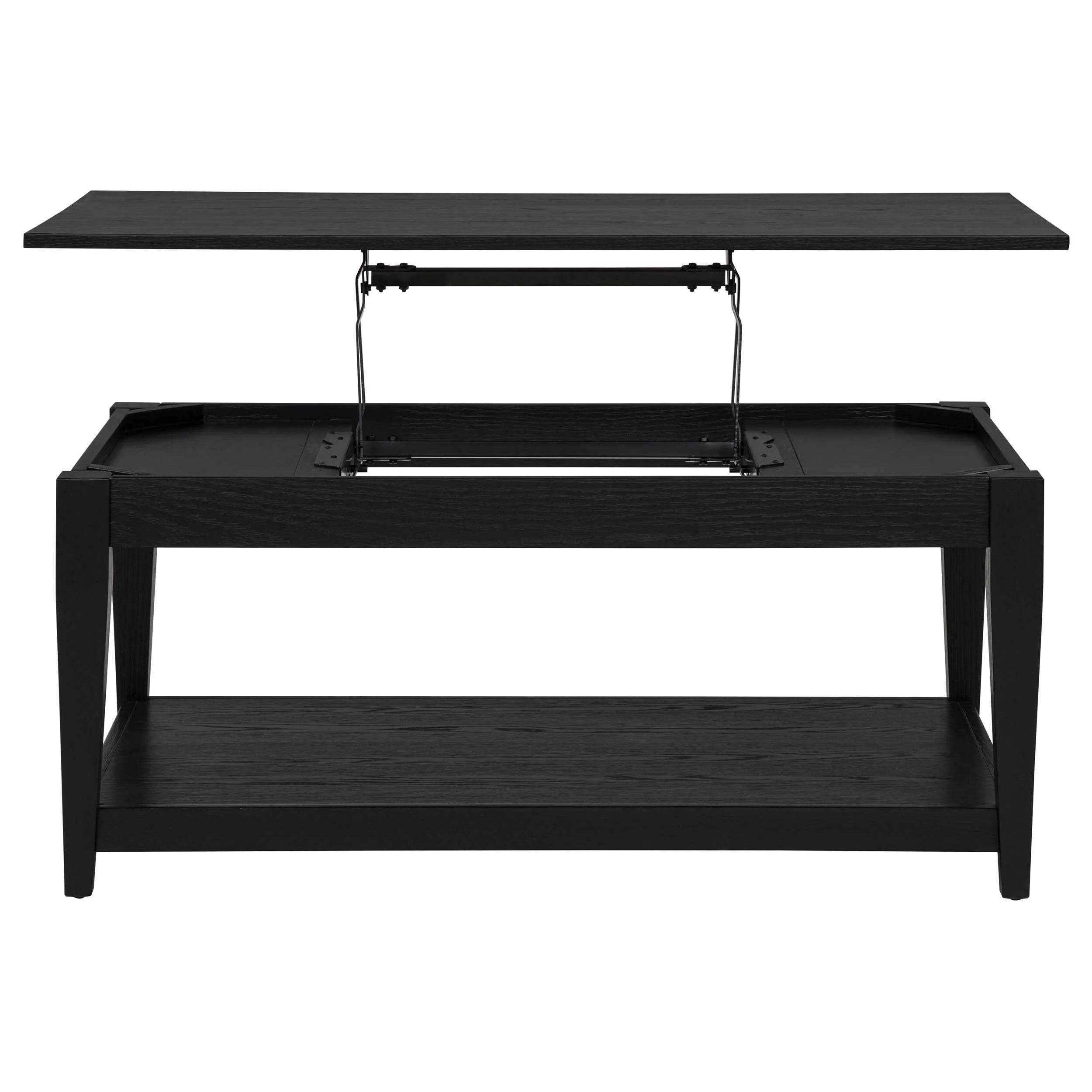Lindenton Black Lift-Top Occasional Cocktail Coffee Table - Image 5