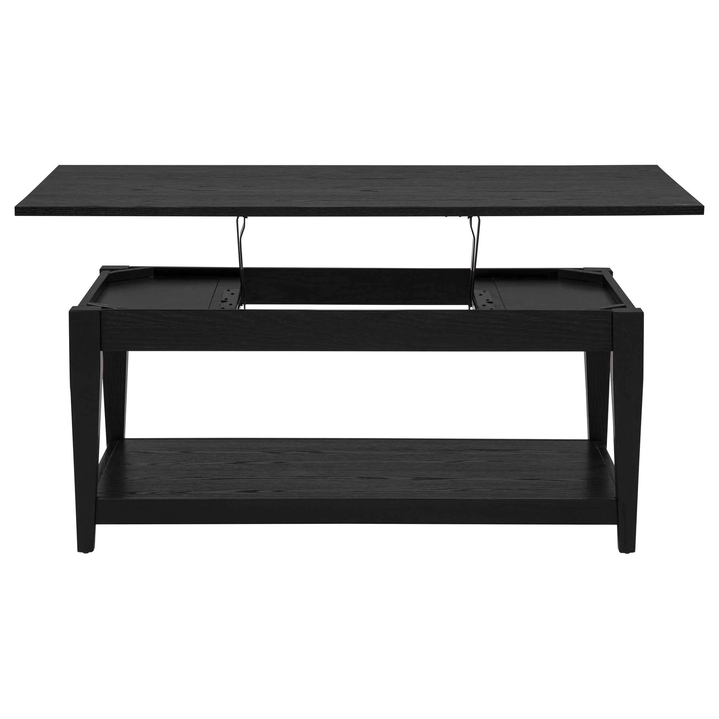 Lindenton Black Lift-Top Occasional Cocktail Coffee Table - Image 8