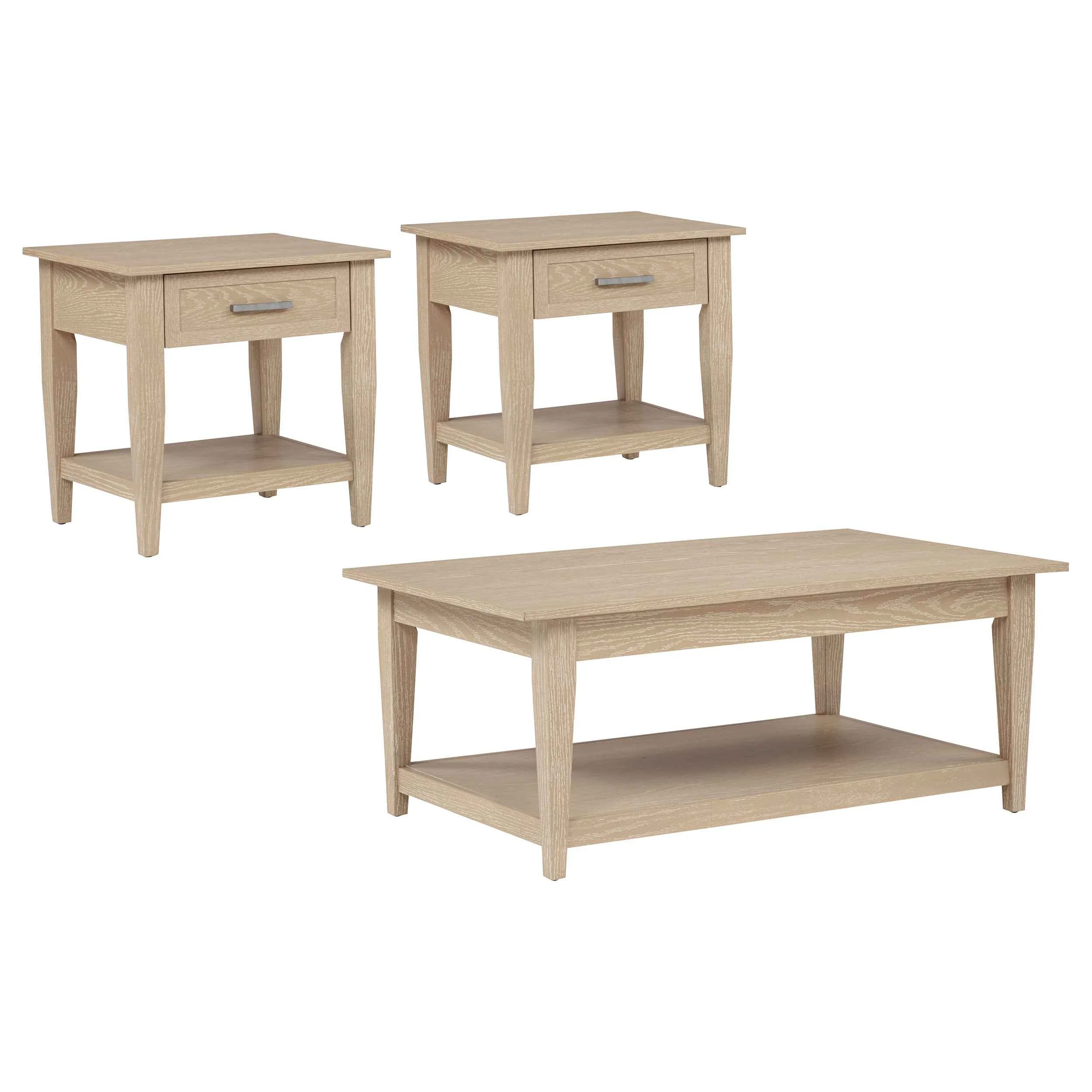 Lindenton Blonde 3-piece Wood Lift-Top Coffee and End Table Set - Image 3