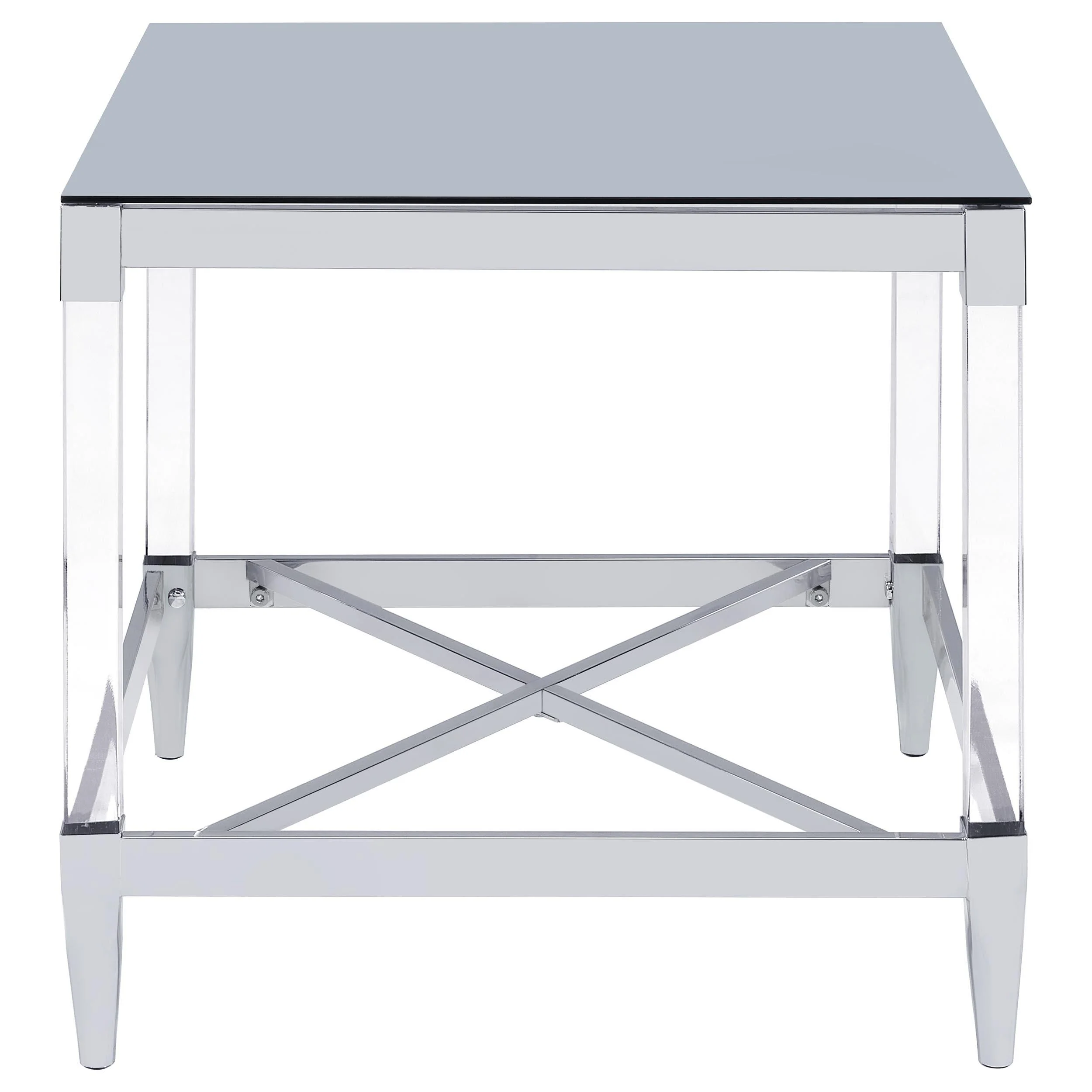 Lindley Chrome 3-Piece Square Coffee and End Table Set - Image 4