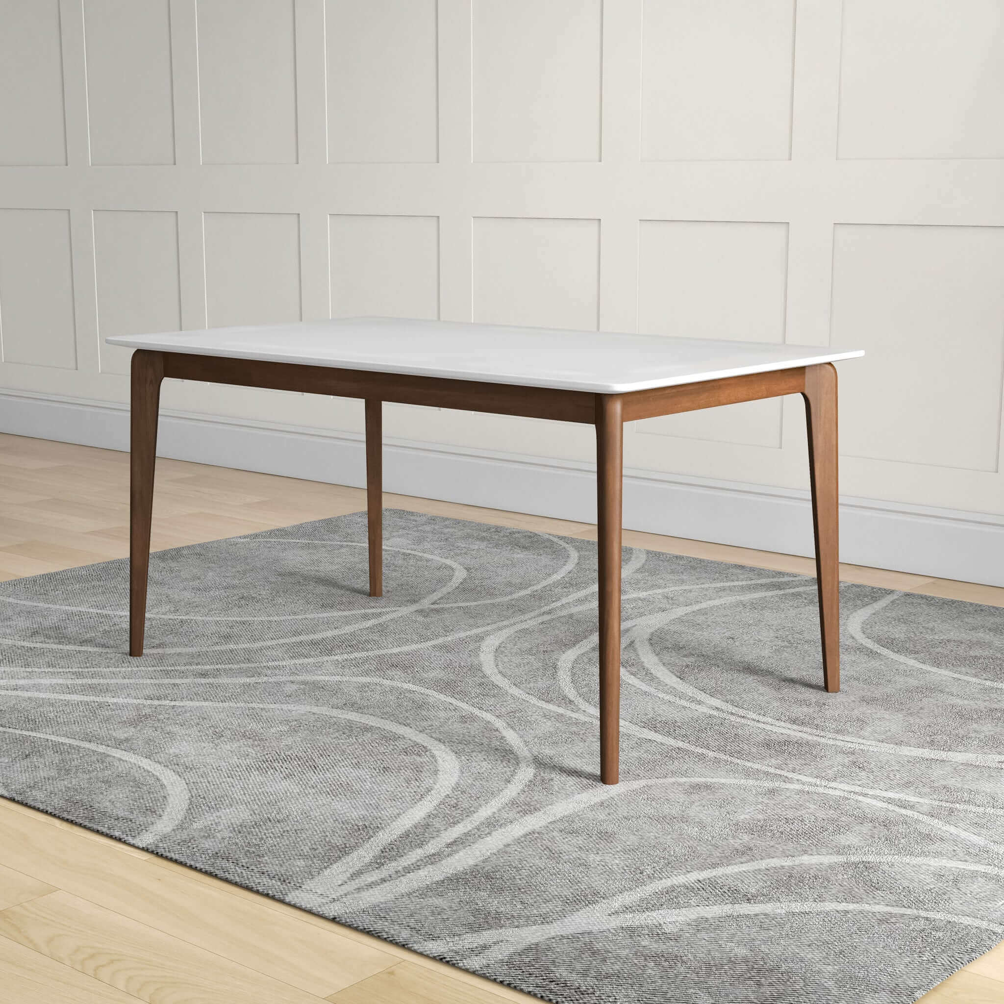 Lindsey  Solid Wood White Top Dining Table - Image 4