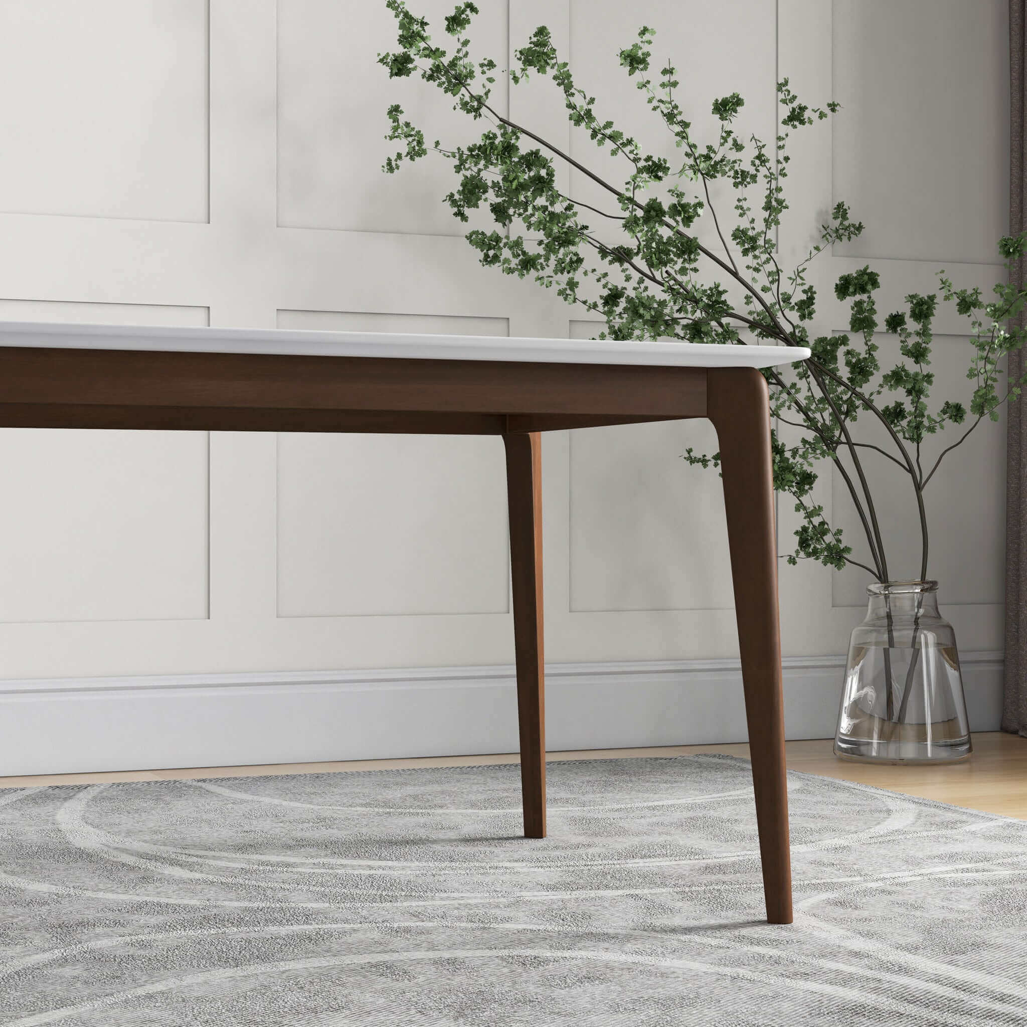 Lindsey  Solid Wood White Top Dining Table - Image 5