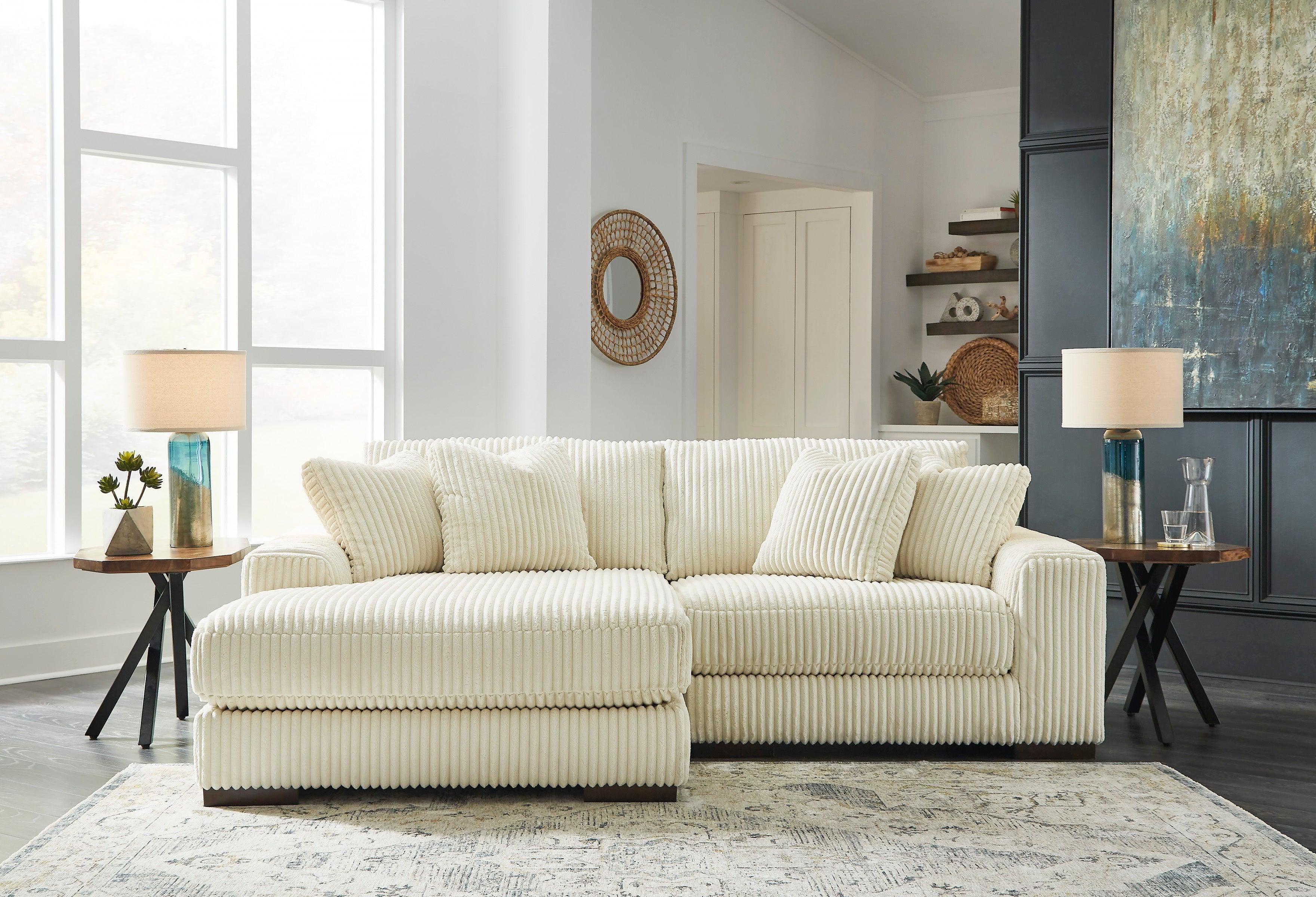 Lindyn Ivory 2-Piece Left Arm Facing Modular Chaise Sectional