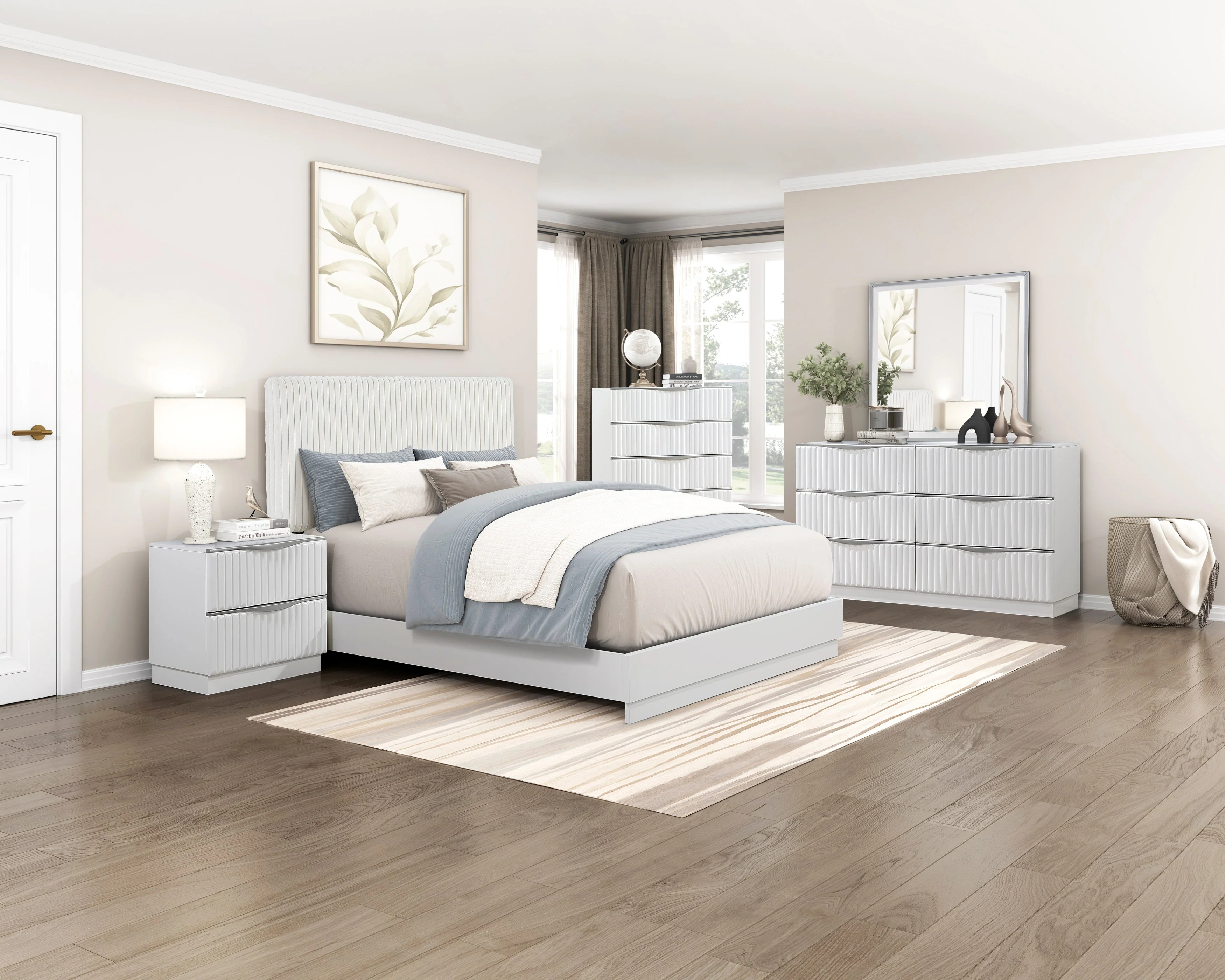 Linea Pearl White California King Bed - Image 7