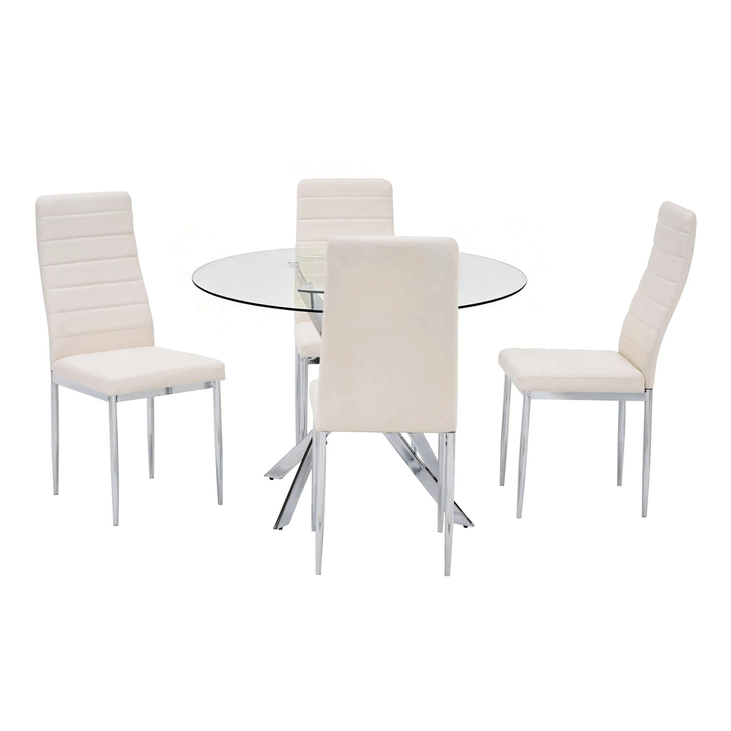 Linea White 5-Piece Dining Room Set - Image 2
