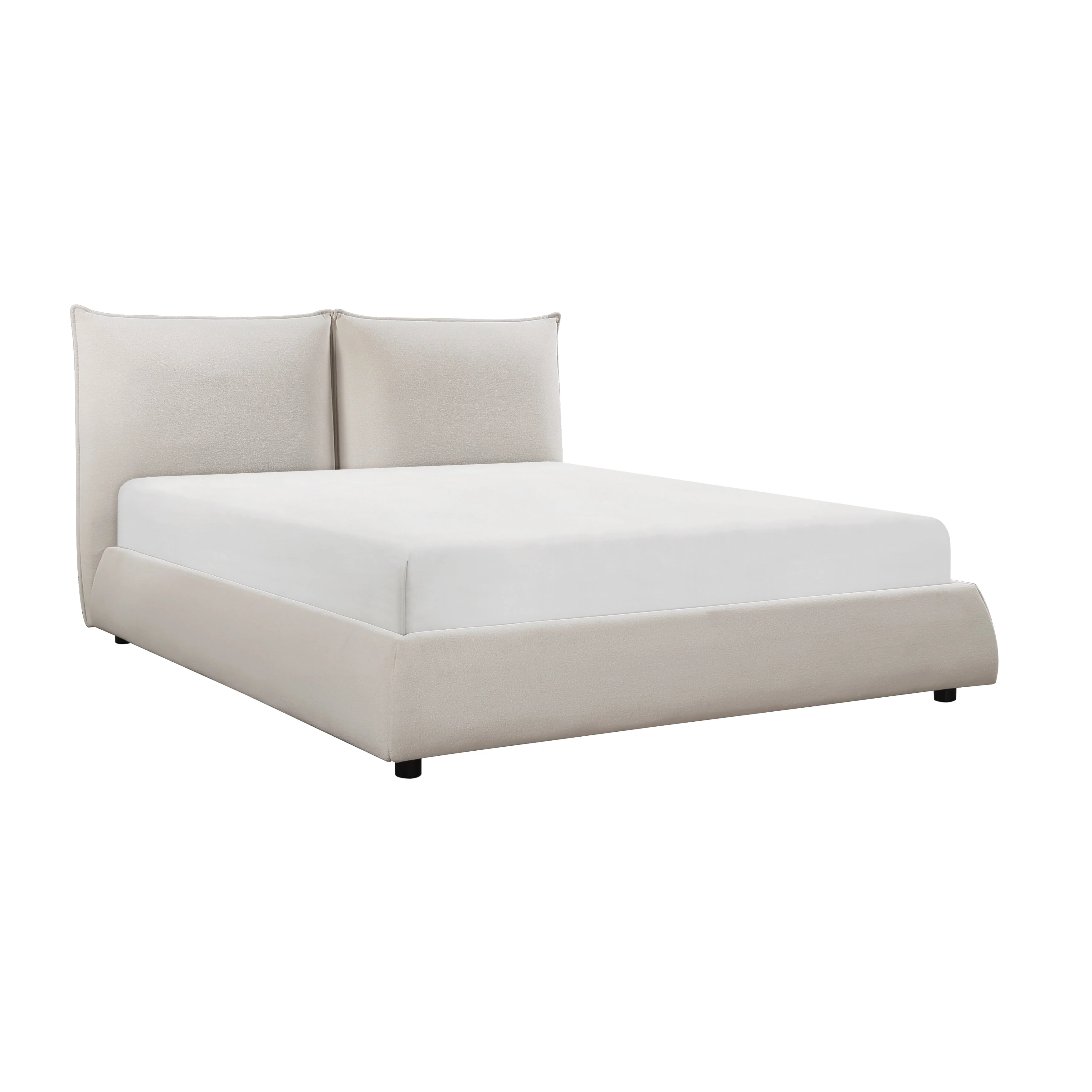 Linna Beige California King Upholstered Platform Bed - Image 2
