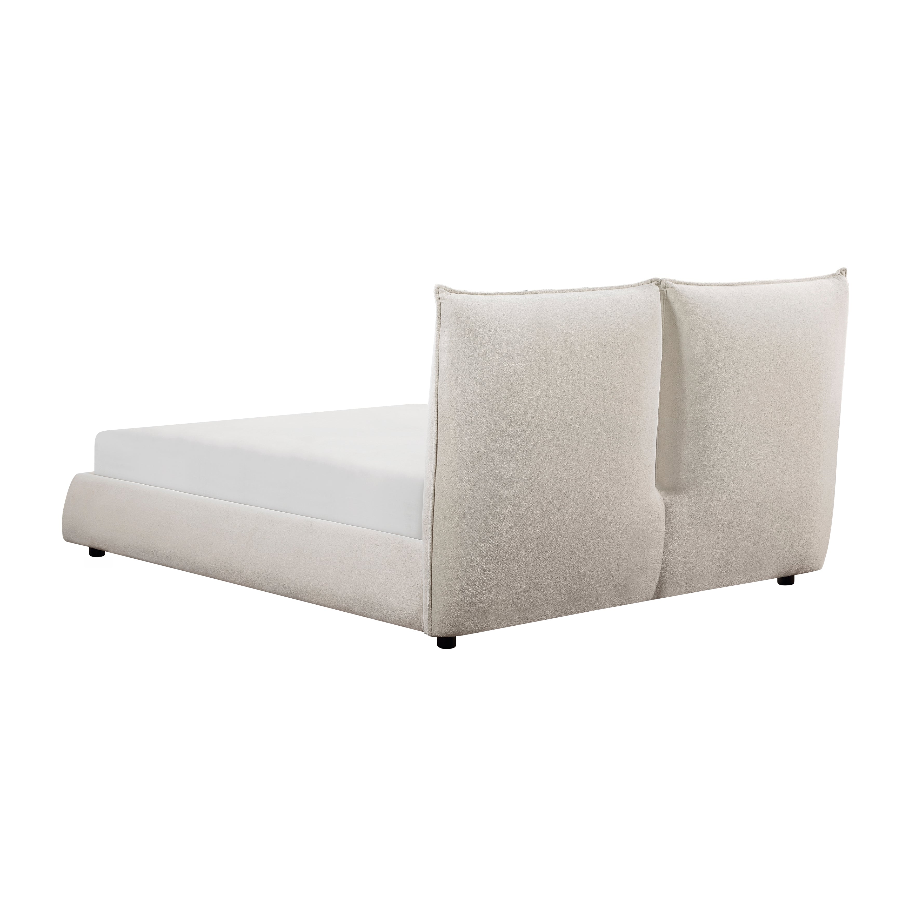 Linna Beige California King Upholstered Platform Bed - Image 4