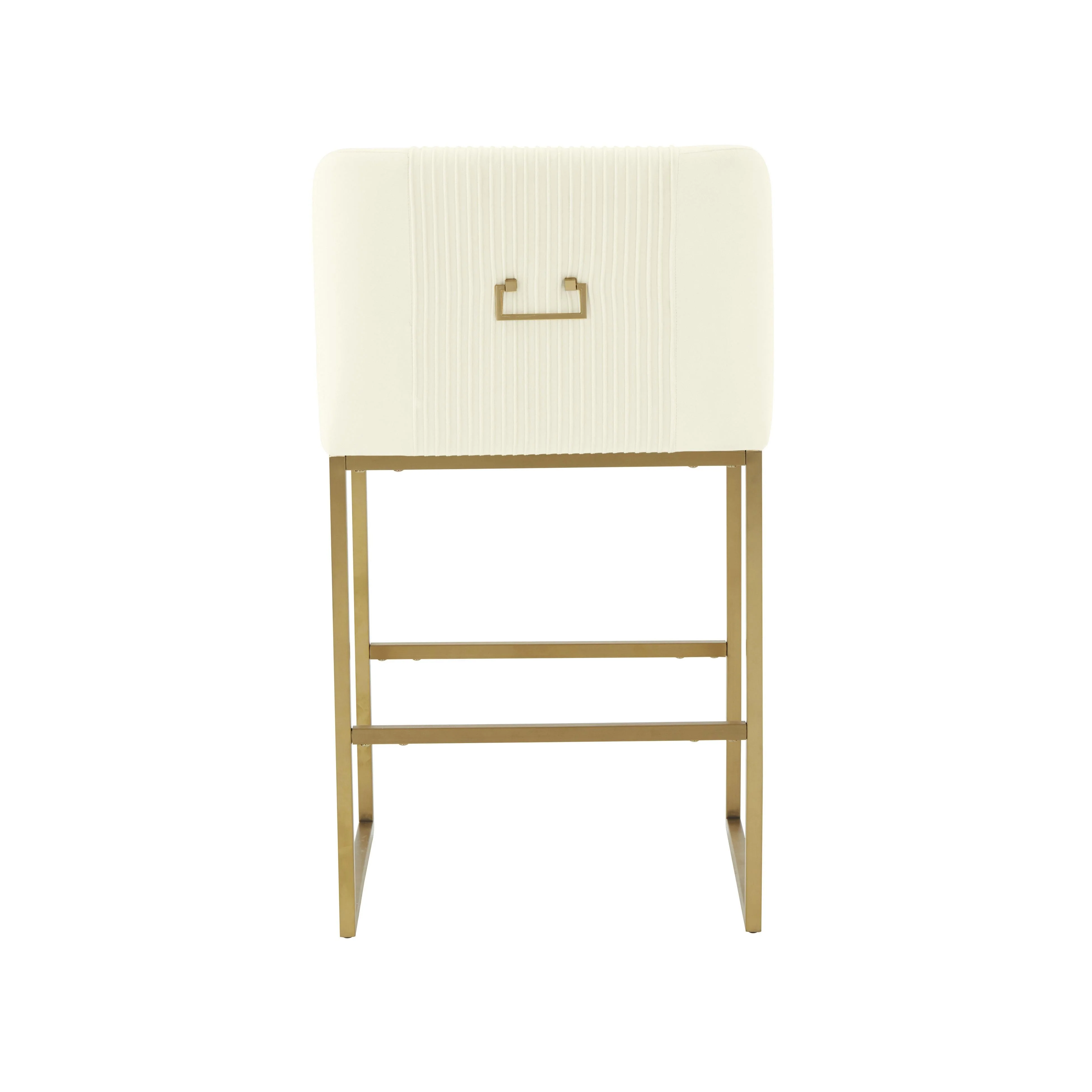 Lisa Pleated Velvet Counter Stool by Inspire Me! Home Decor - Image 5