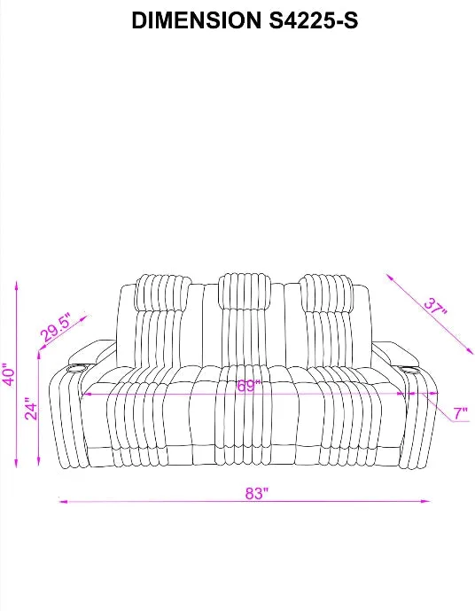 Lita Black Reclining Living Room Set - Image 10