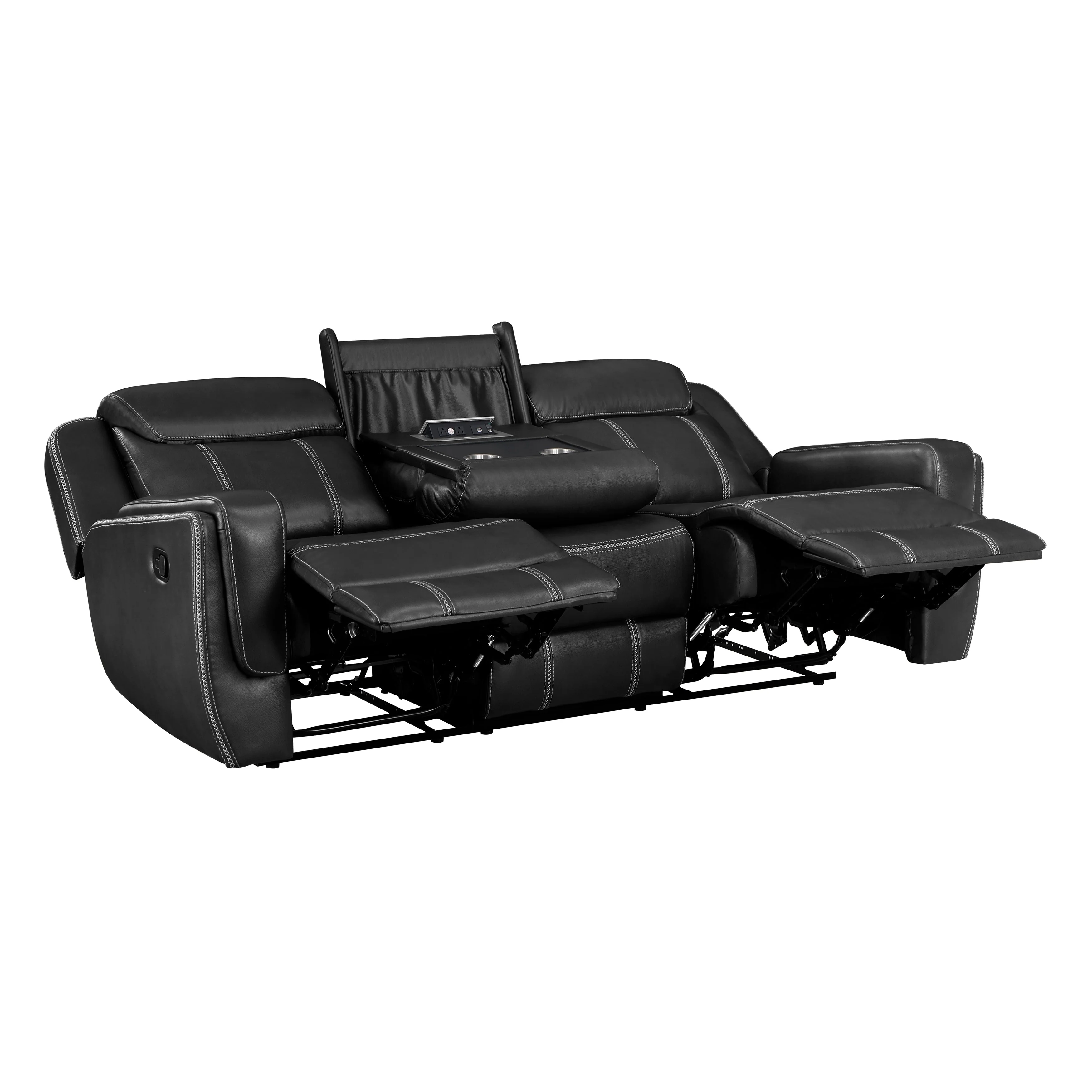 Littleton Black Double Reclining Living Room Set - Image 6