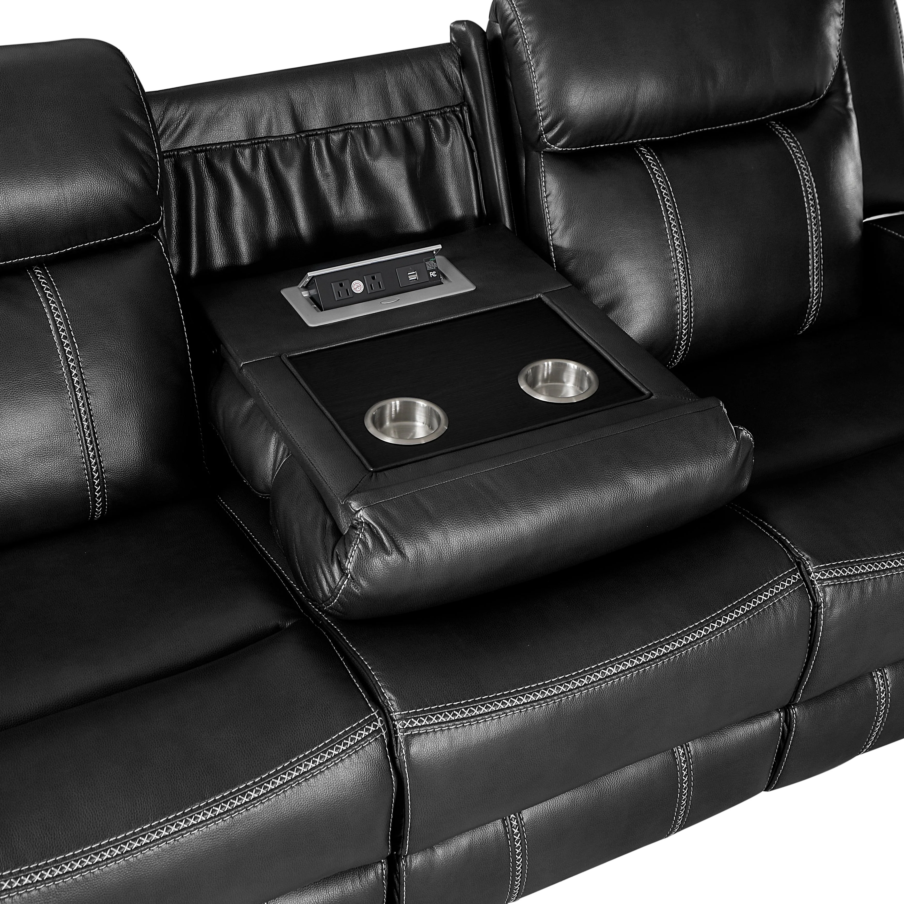 Littleton Black Double Reclining Living Room Set - Image 8