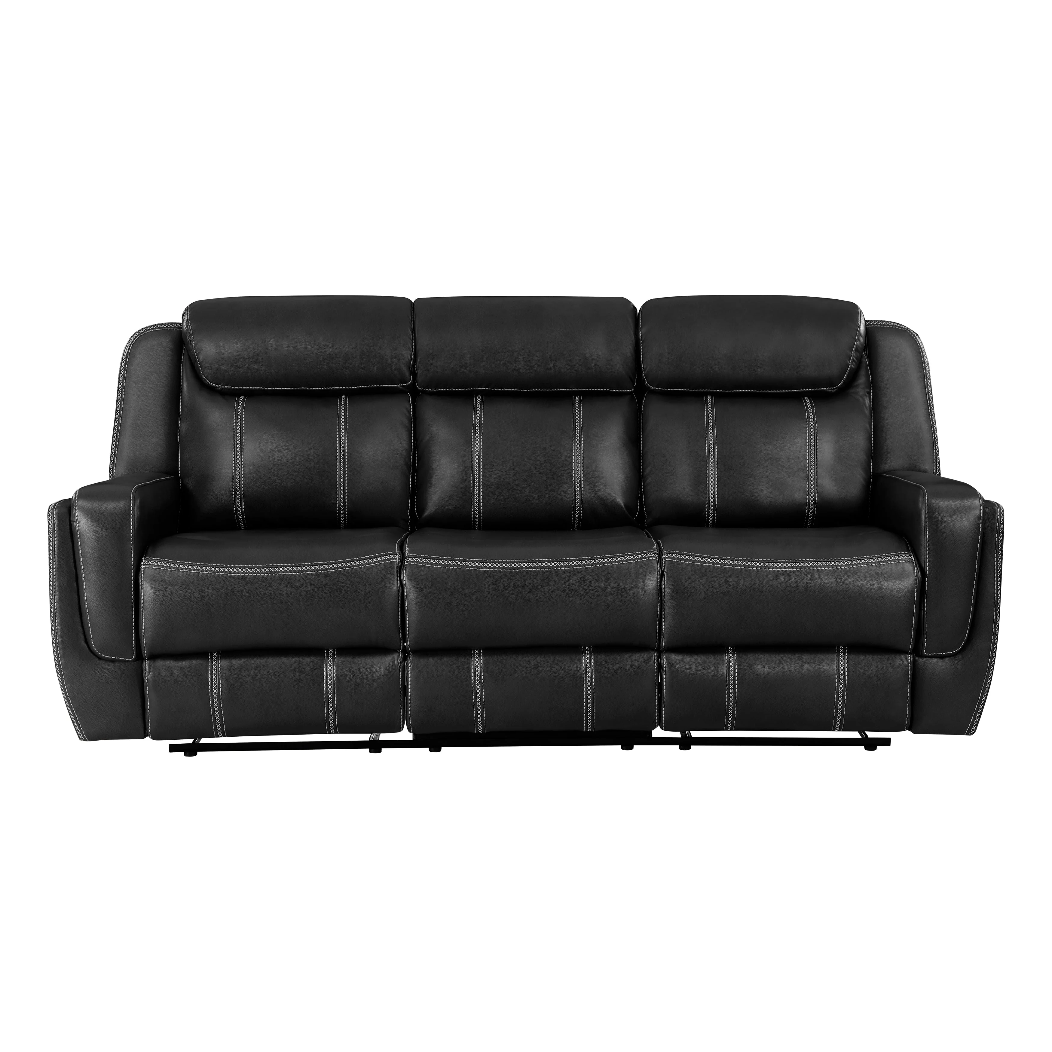 Littleton Black Double Reclining Sofa - Image 9