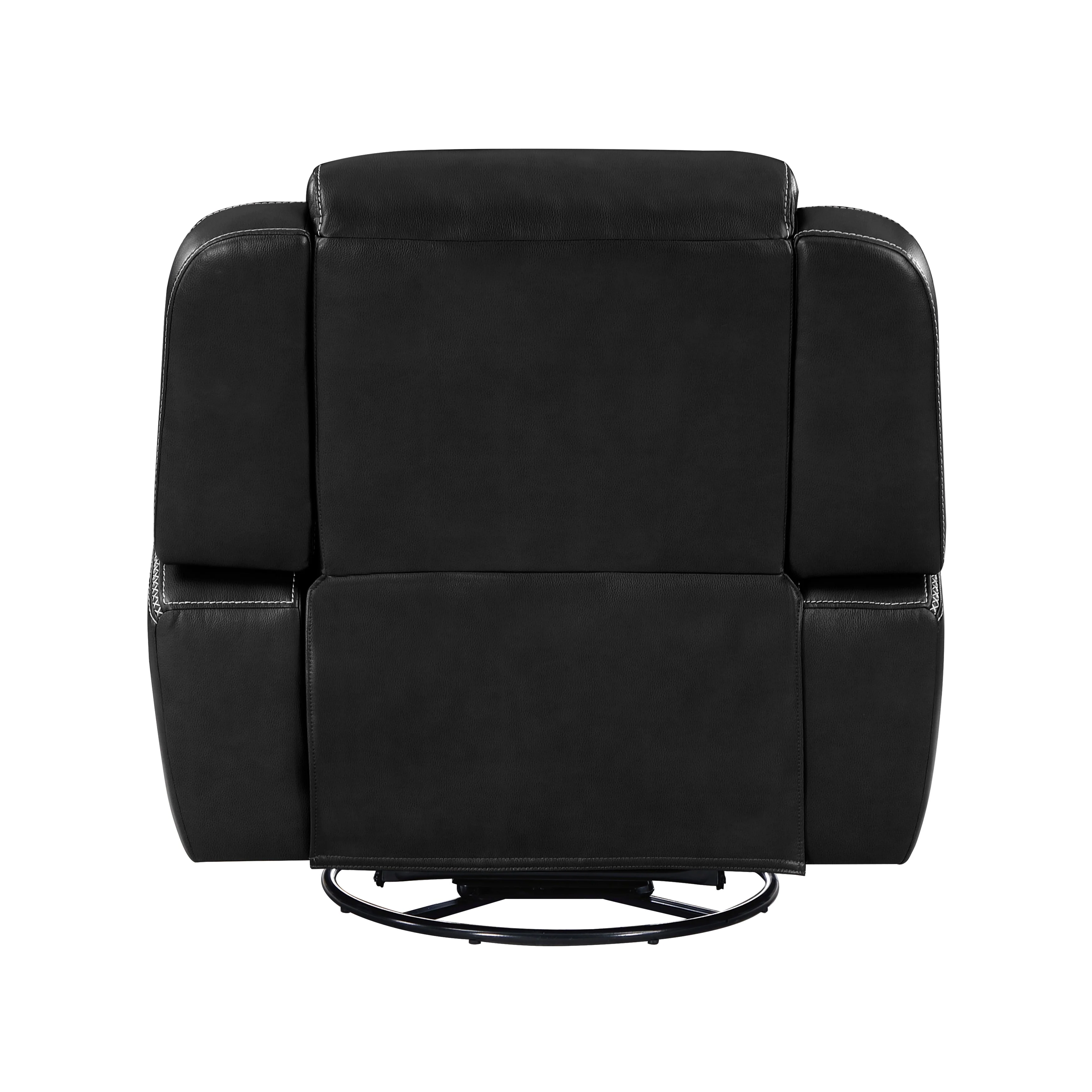 Littleton Black Swivel Glider Reclining Chair - Image 4