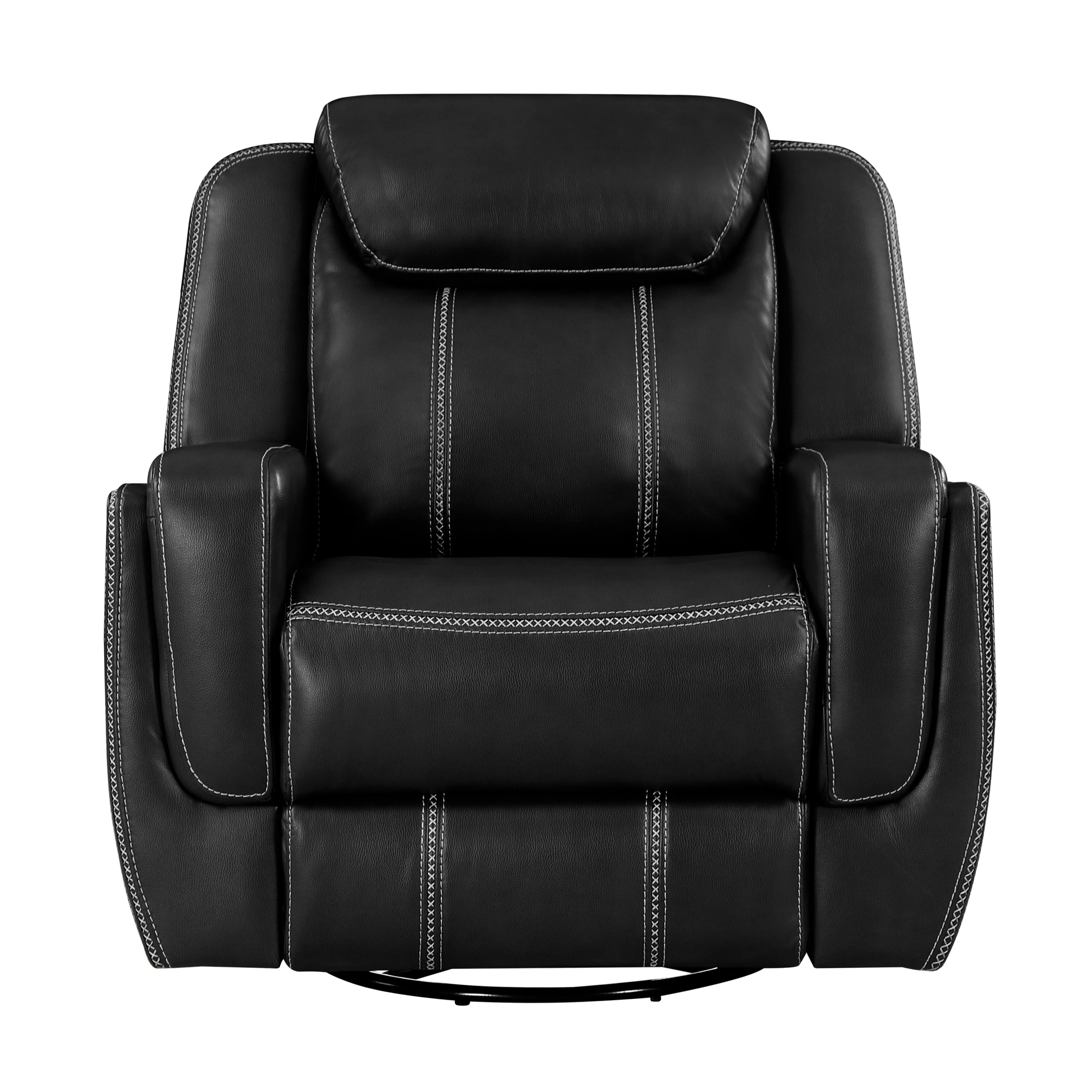 Littleton Black Swivel Glider Reclining Chair - Image 7
