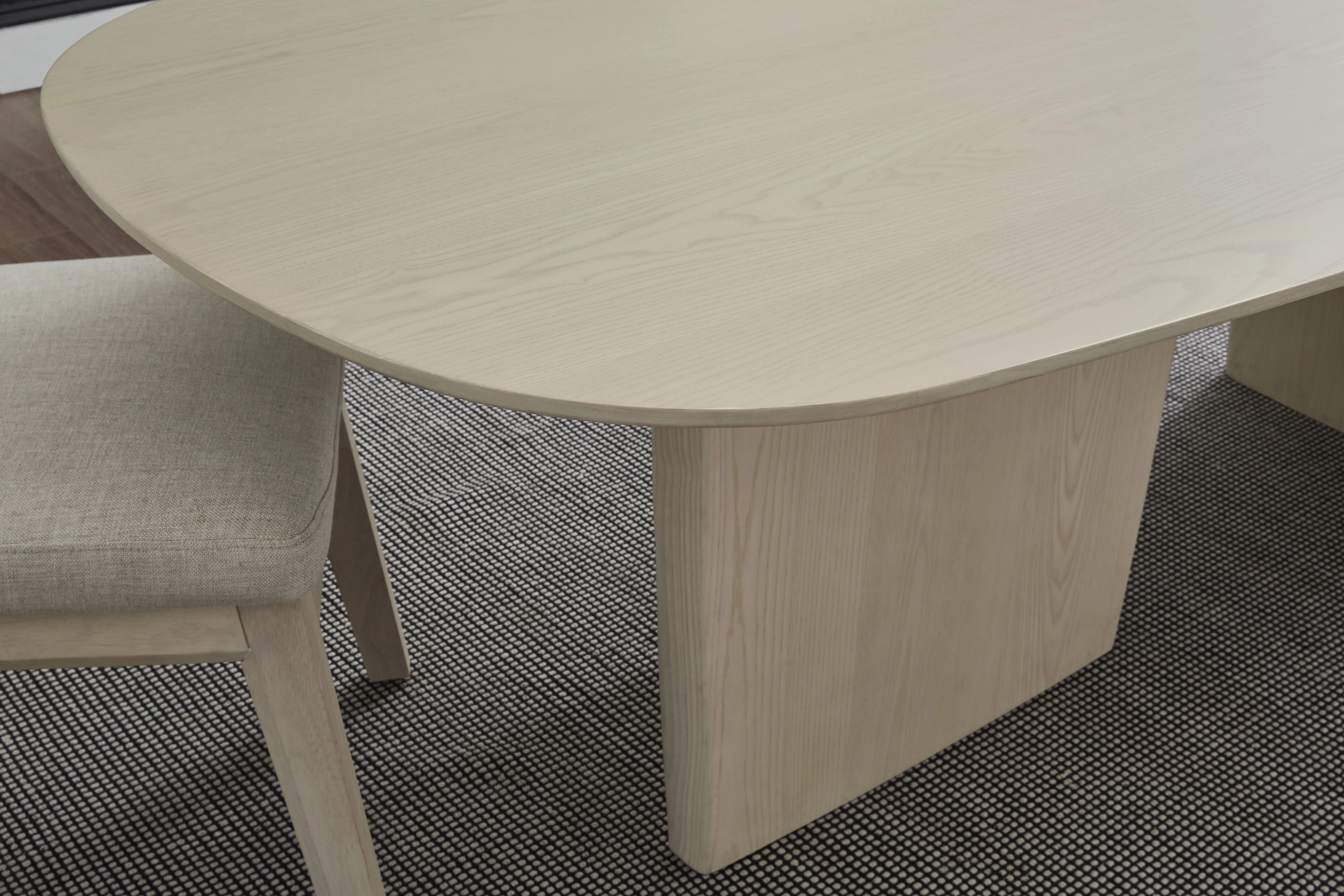 Liv Ash Wood Oval Dining Table in White Sand - Image 2