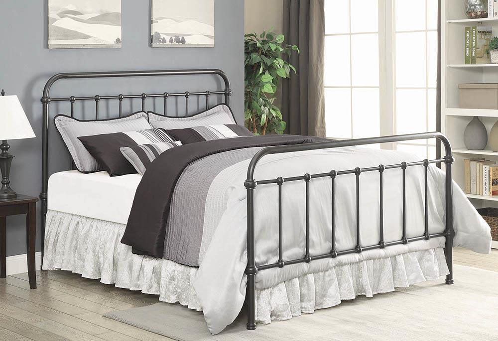 Livingston Dark Bronze Eastern King Panel Metal Bed
