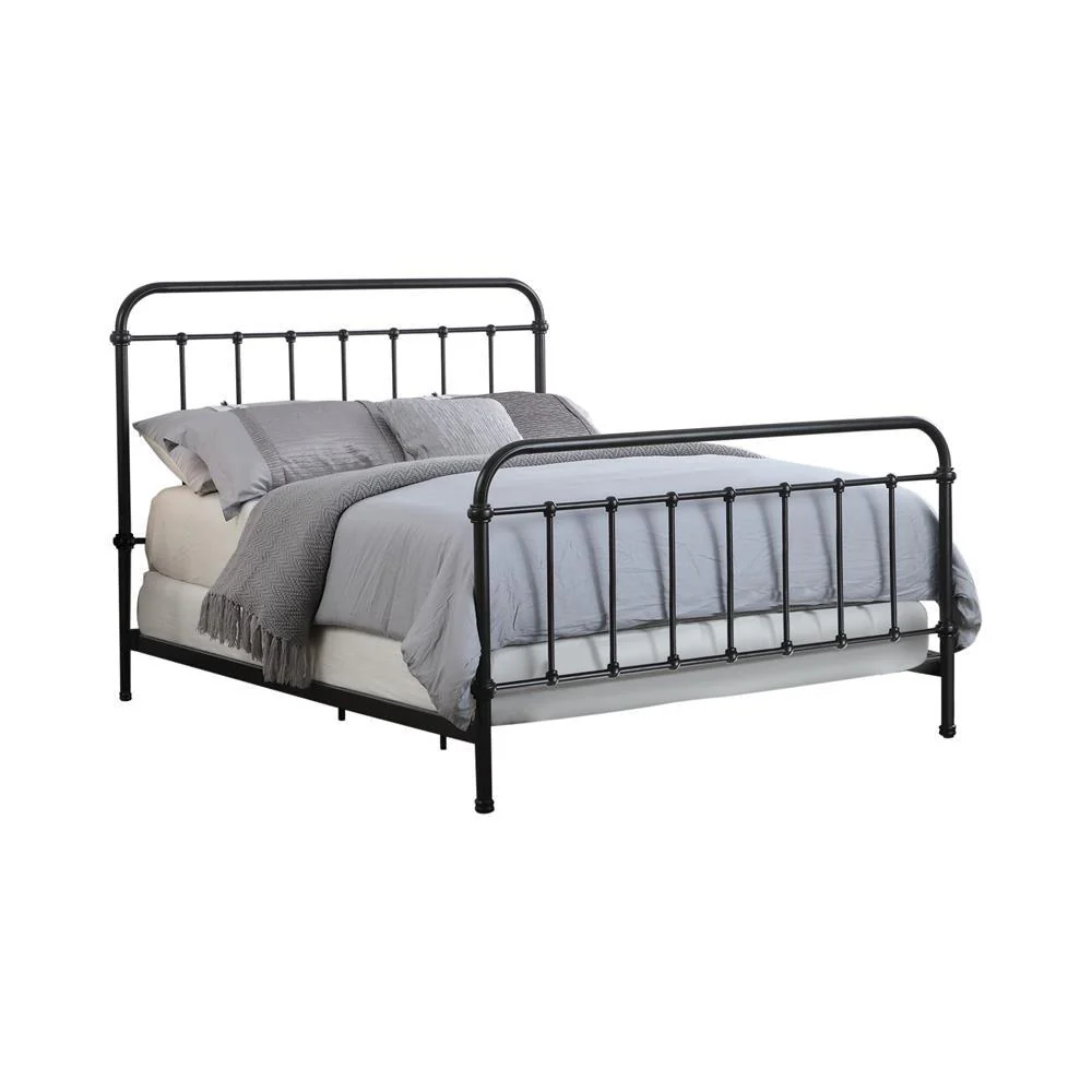Livingston Dark Bronze Eastern King Panel Metal Bed - Image 2