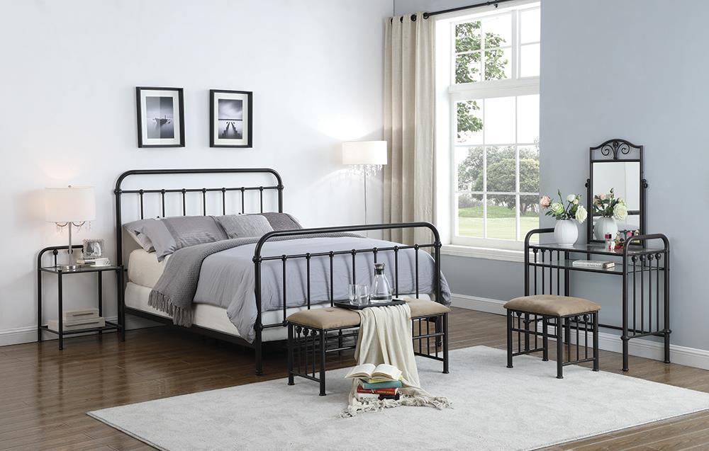 Livingston Dark Bronze Full Panel Metal Bed - Image 2