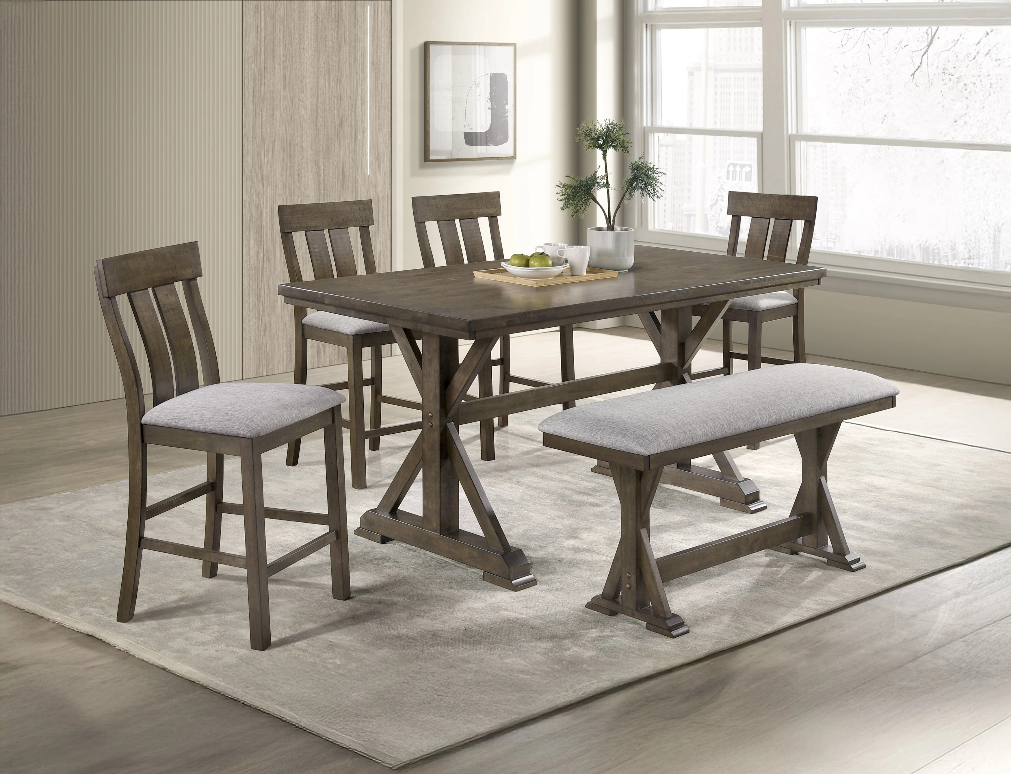 Lloyd Brown Counter Height Bench - Image 3